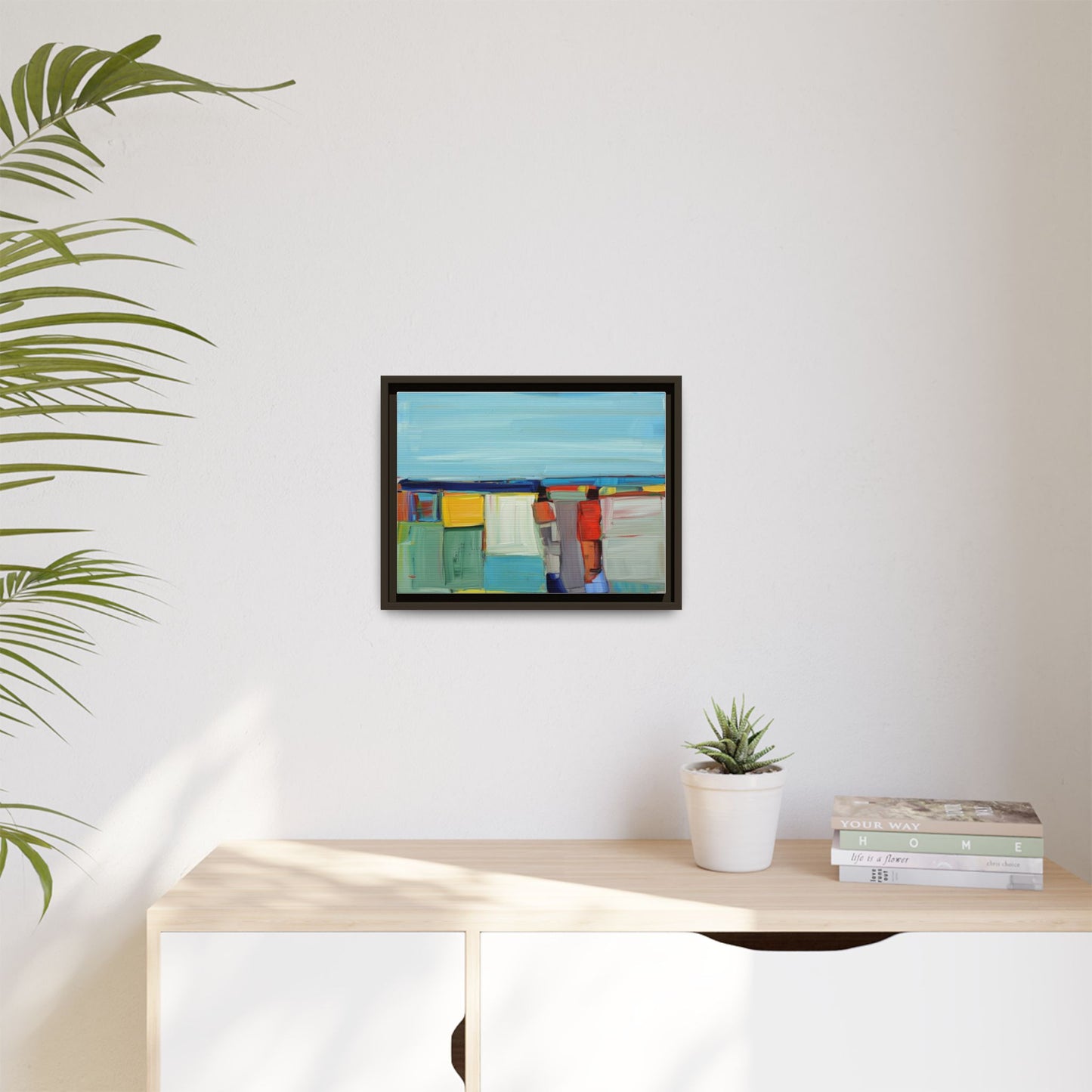Abstract Coastal Blocks Matte Canvas Print (Framed)