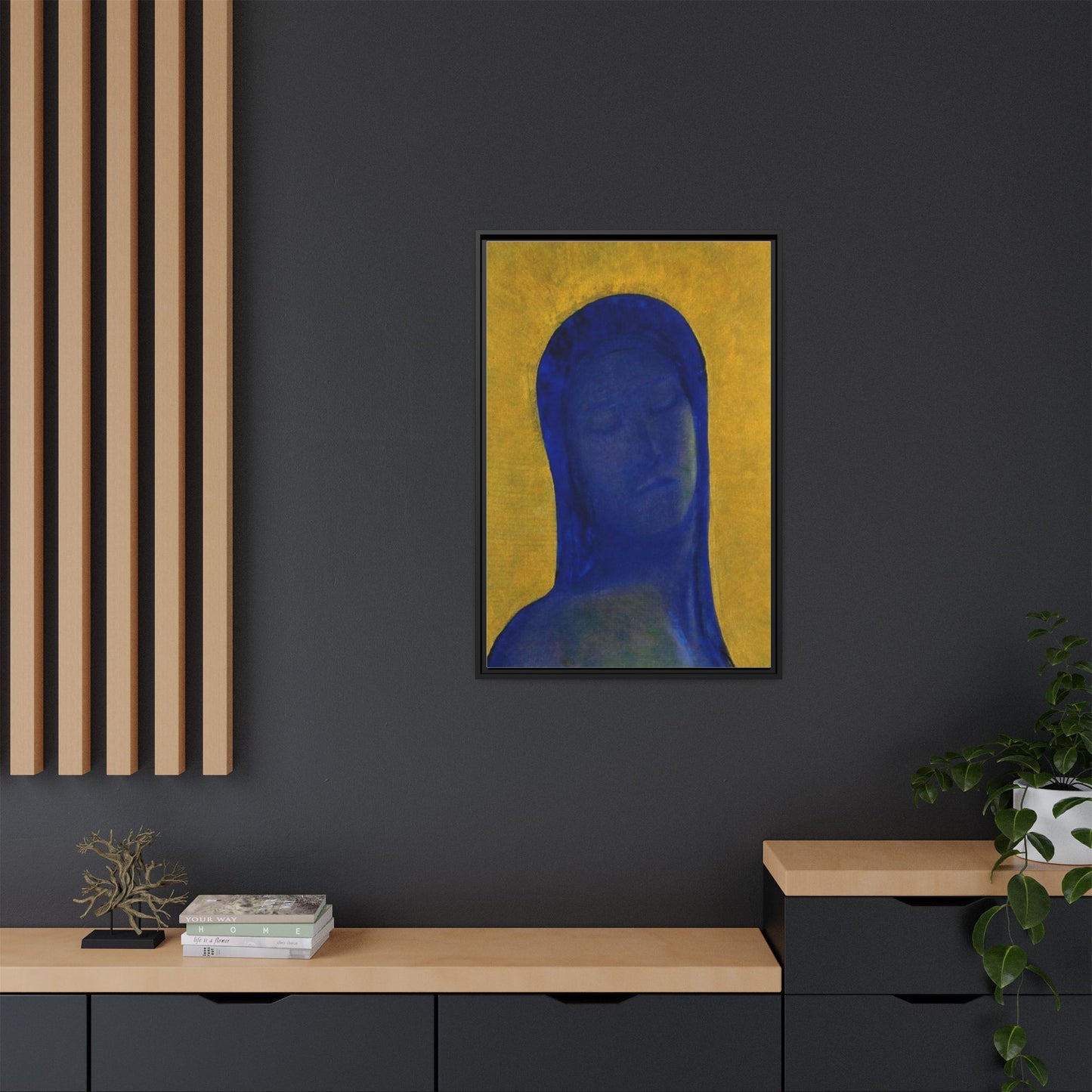 Closed Eyes by Odilon Redon Framed Matte Canvas Wall Art Print