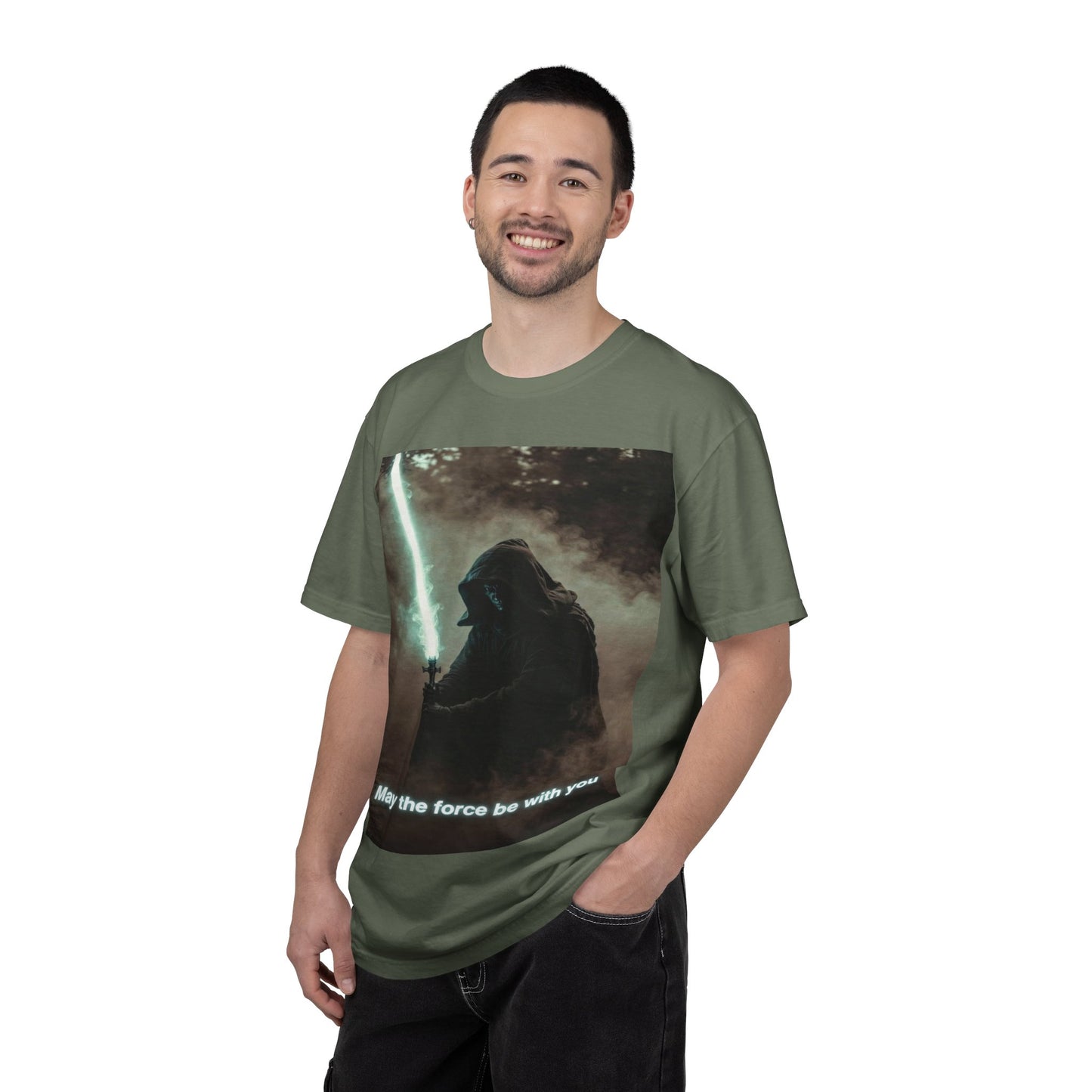 T-Shirt — 'May the force be with you' Lightsaber Sci‑Fi Graphic Tee