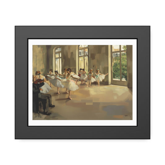 Ballet Rehearsal Framed Art Print — Dancer Studio Poster