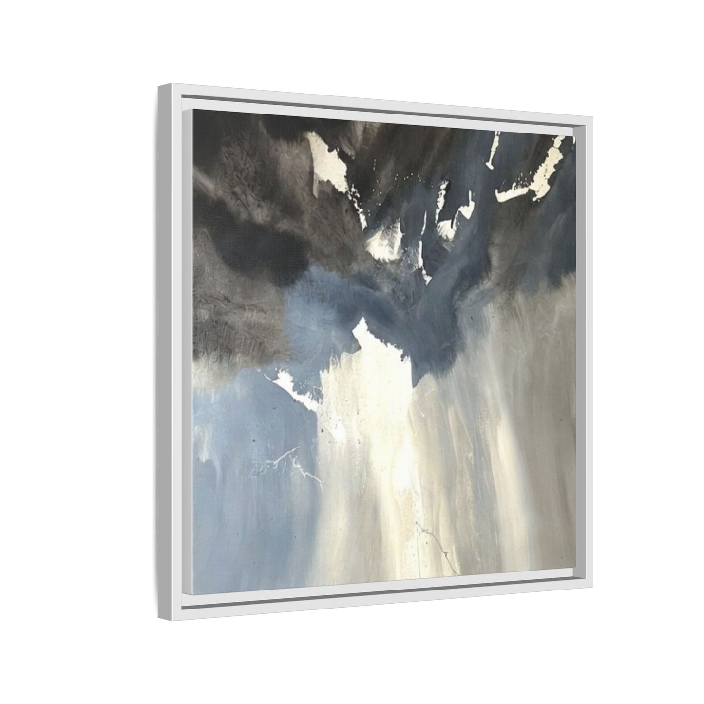 Framed Matte Canvas Art — Moody Abstract Sky Painting