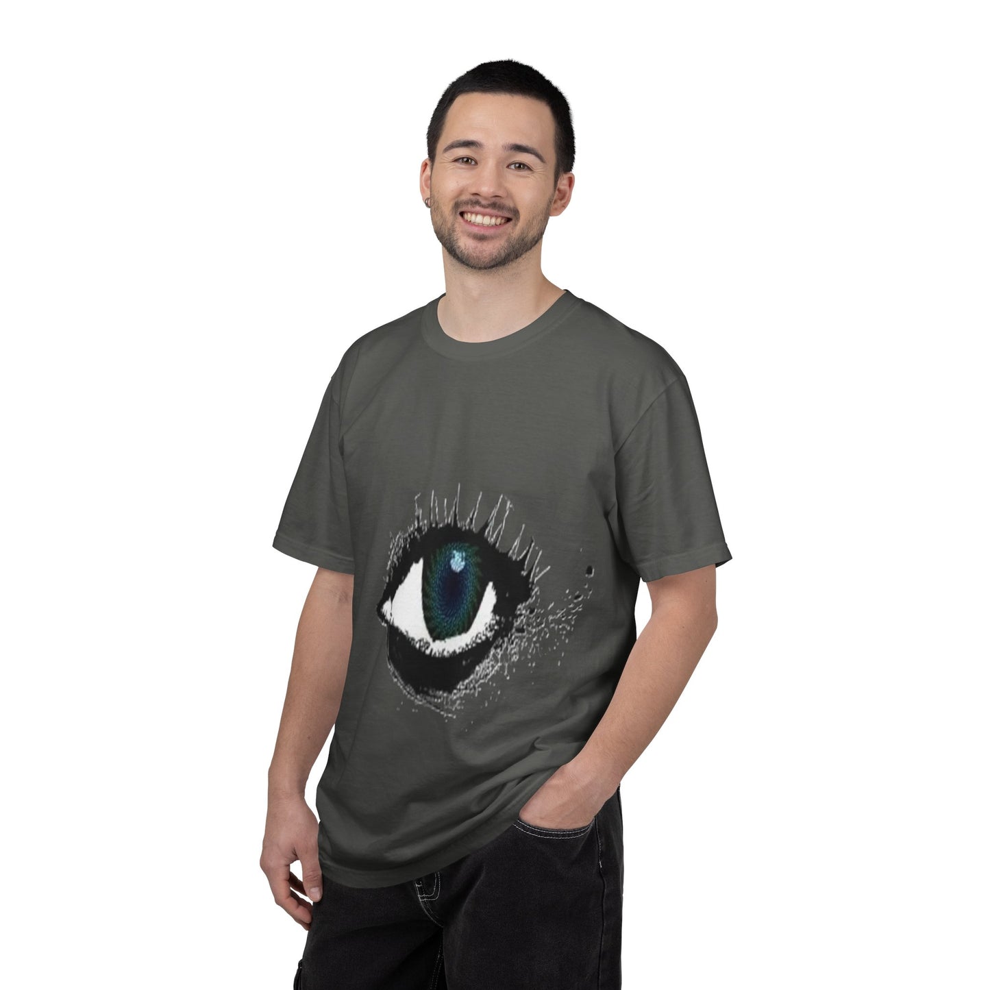 Eye Graphic T-Shirt — Blue Iris Grunge Art Tee
