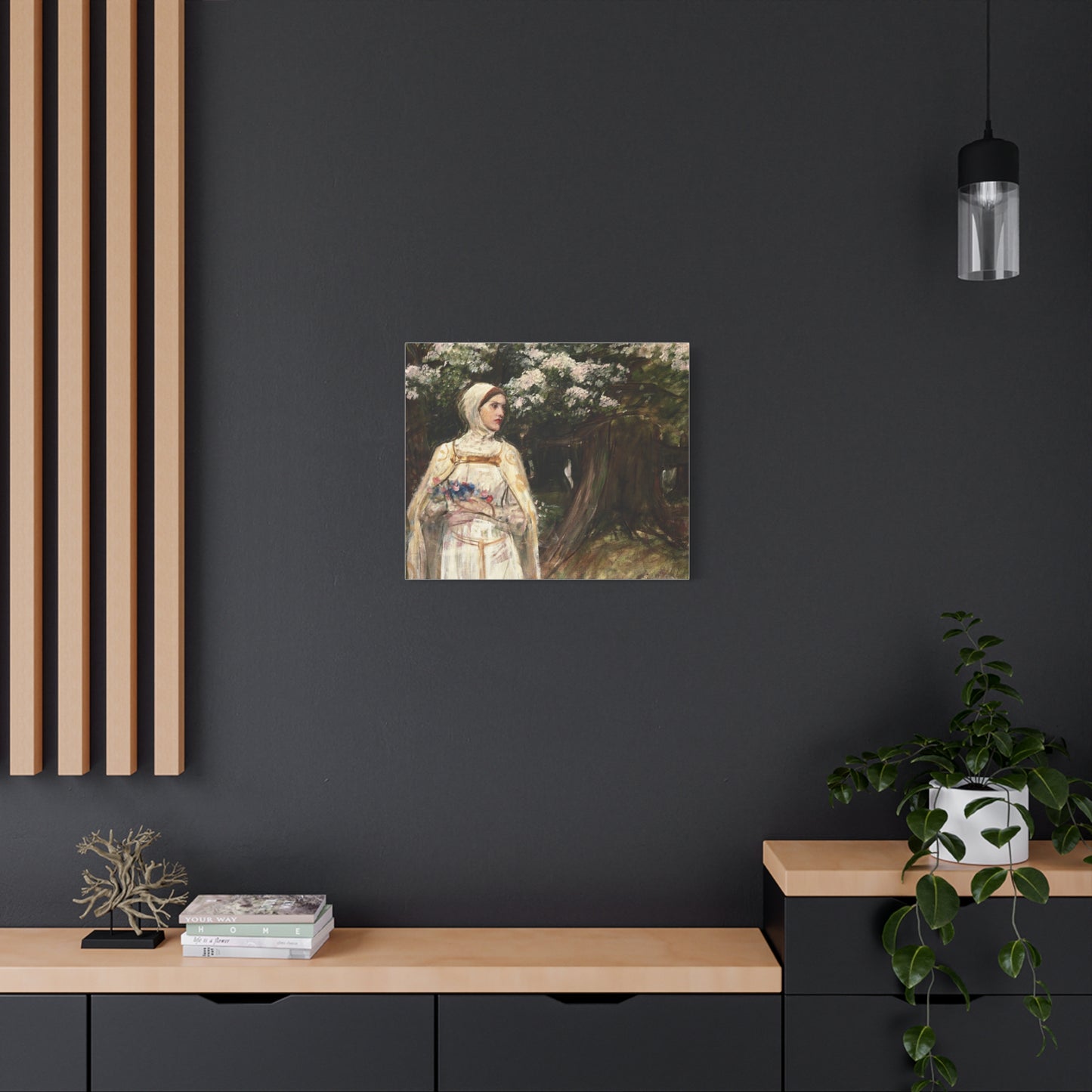 Matilda (formerly called Beatrice) by John William Waterhouse Matte Canvas Wall Art Print