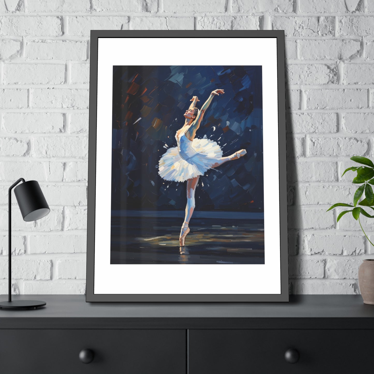 Ballet Dancer Framed Poster — Elegant Prima Ballerina Wall Art