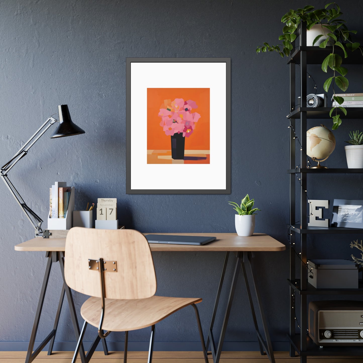 Floral Still Life Framed Poster — Pink Bouquet Art Print