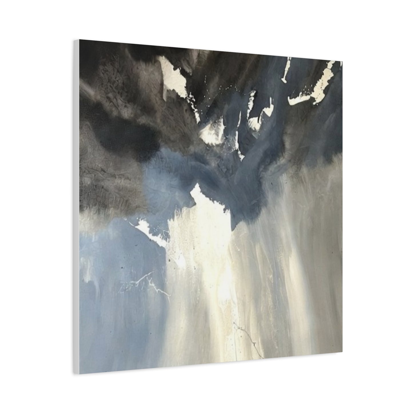 Abstract Storm Canvas Print — Dramatic Blue & Gray Matte Wall Art