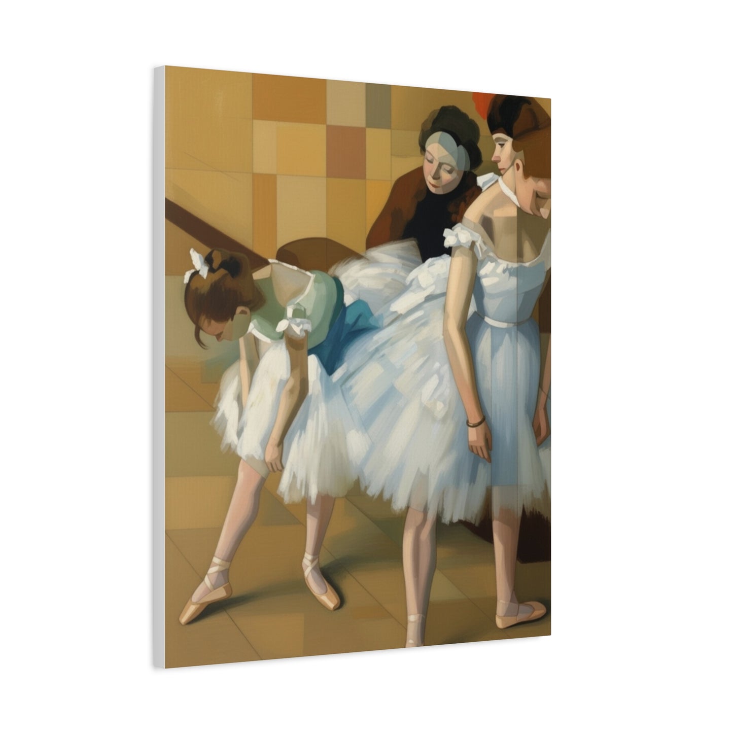 Ballerina Dancers Matte Stretched Canvas Wall Art