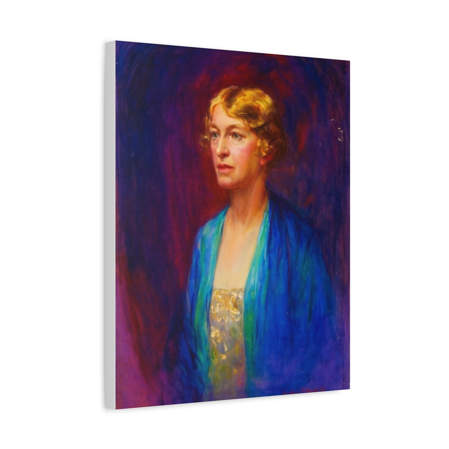 Vintage Portrait Matte Canvas Print — Elegant Early 20th‑Century Woman Wall Art