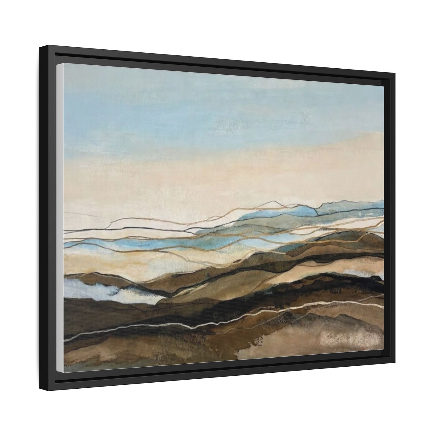 Framed Matte Canvas Print — Abstract Coastal Landscape Wall Art