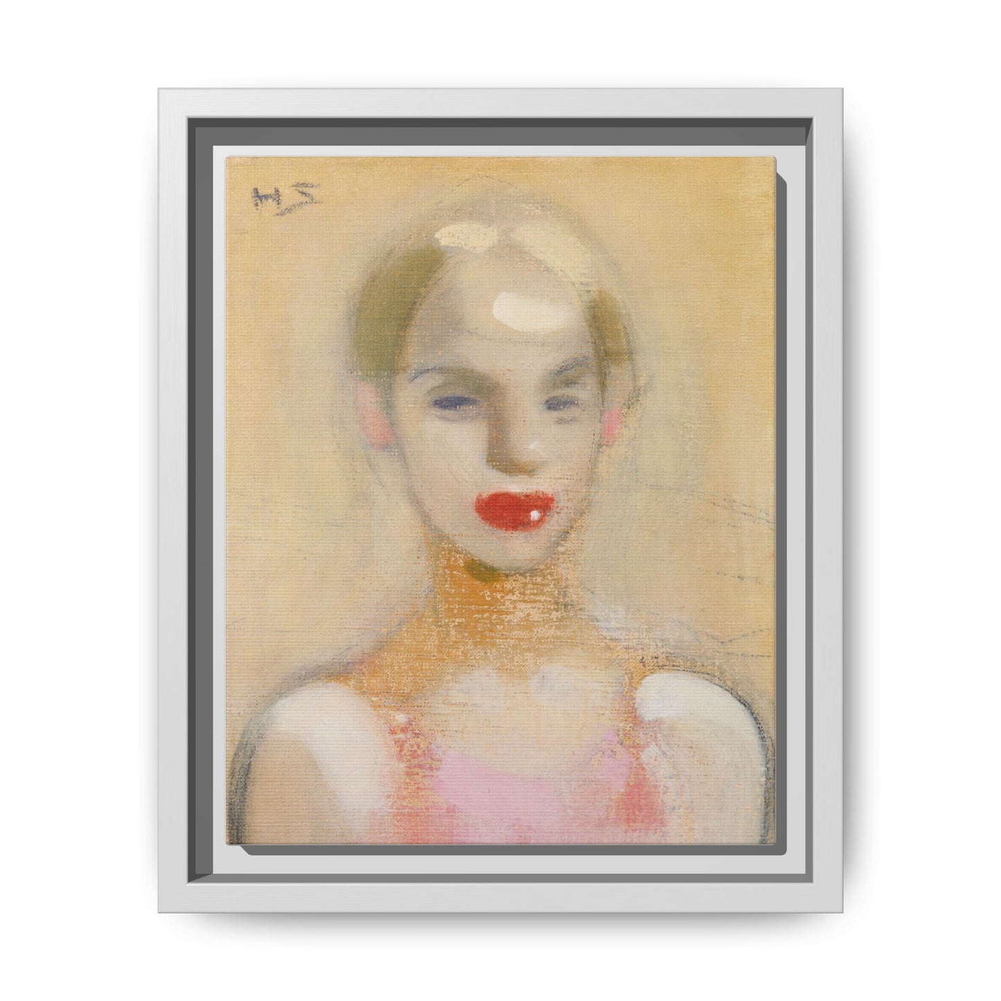 Circus Girl by Helene Schjerfbeck Framed Matte Canvas Portrait Art Print