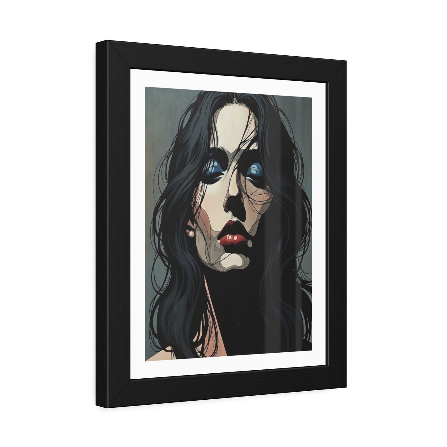 Framed Poster — Moody Portrait Art Print (Dark Feminine Wall Decor)