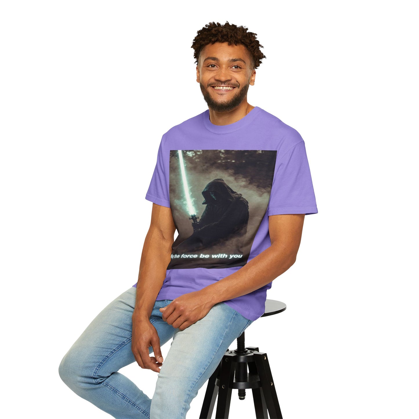 T-Shirt — 'May the force be with you' Lightsaber Sci‑Fi Graphic Tee