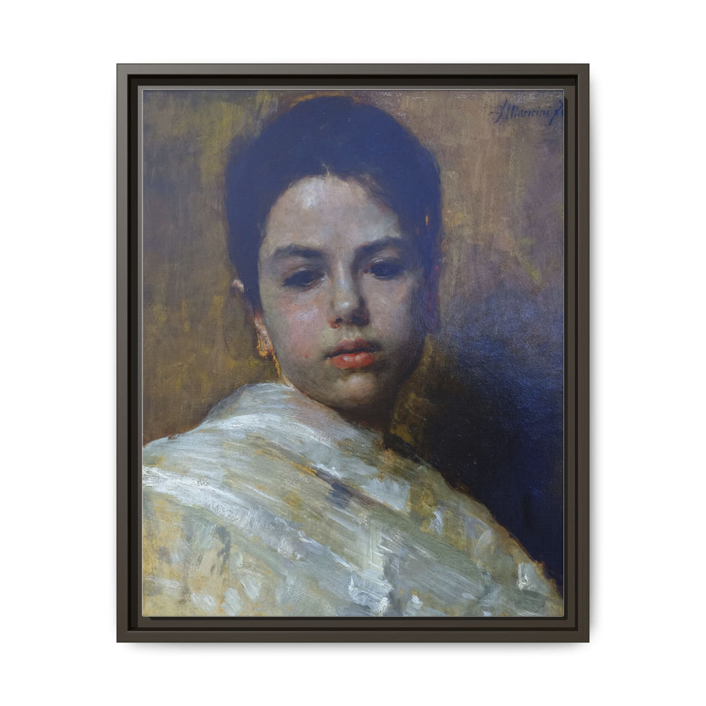 Carminella by Antonio Mancini Framed Matte Canvas Art Print