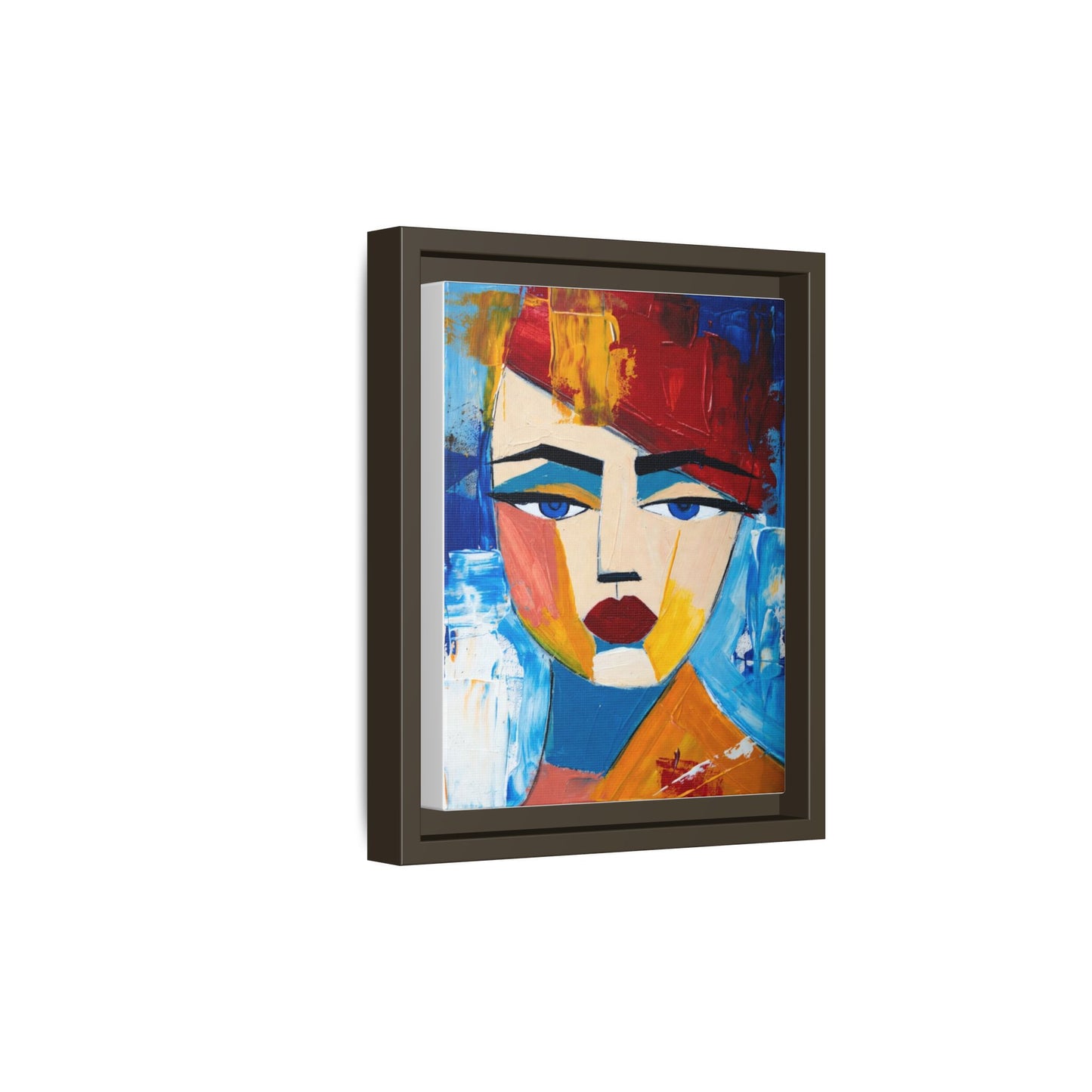 Abstract Colorful Portrait Framed Canvas Art