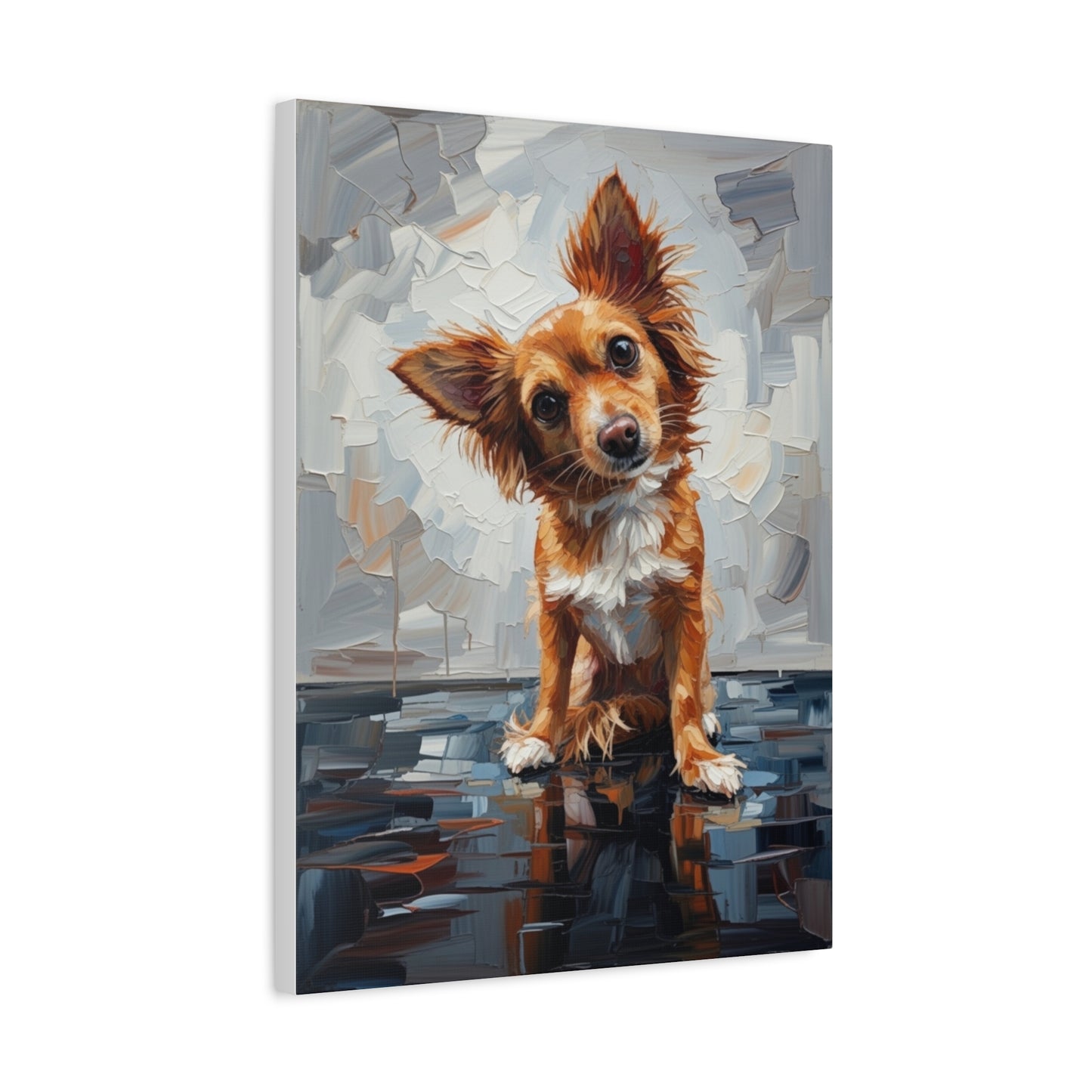 Charming Chihuahua Canvas Print — Whimsical Dog Portrait Wall Art