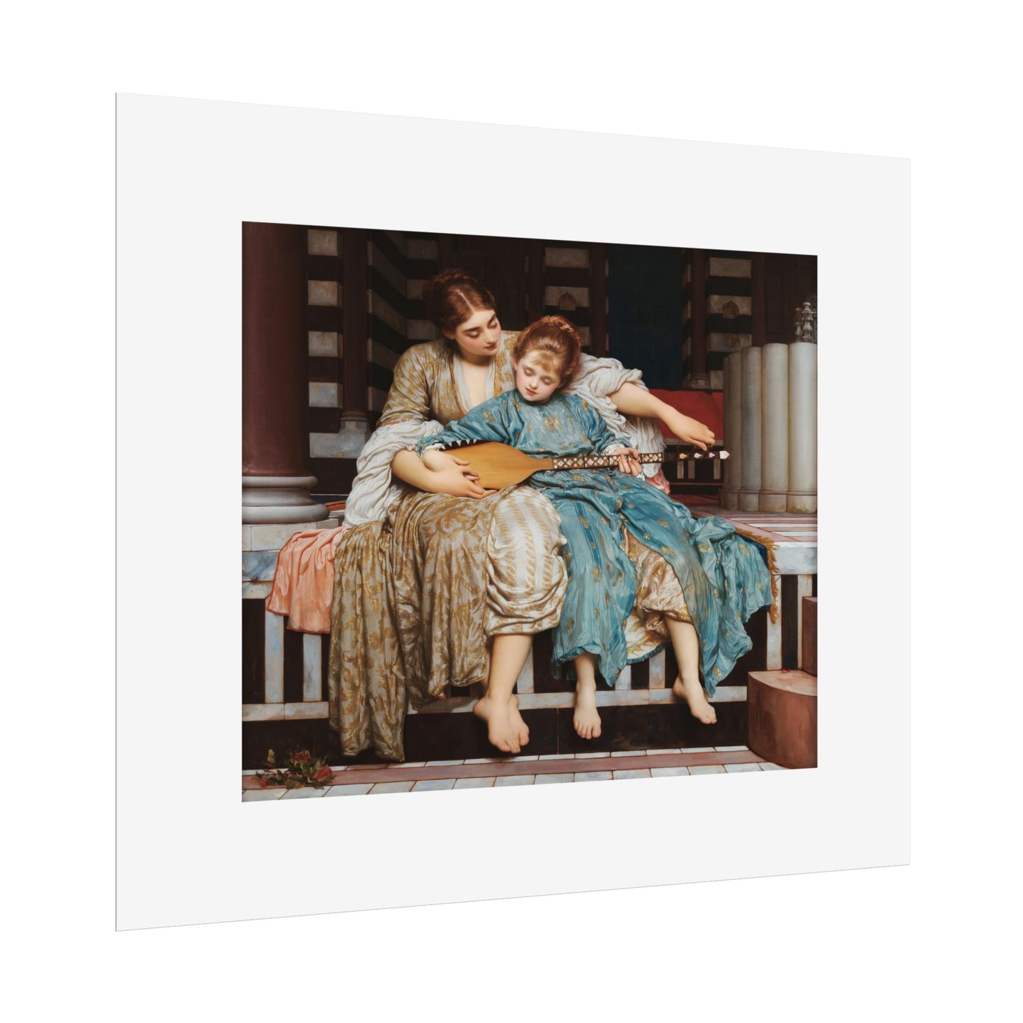 Music Lesson by Frederic Leighton Wall Art Print
