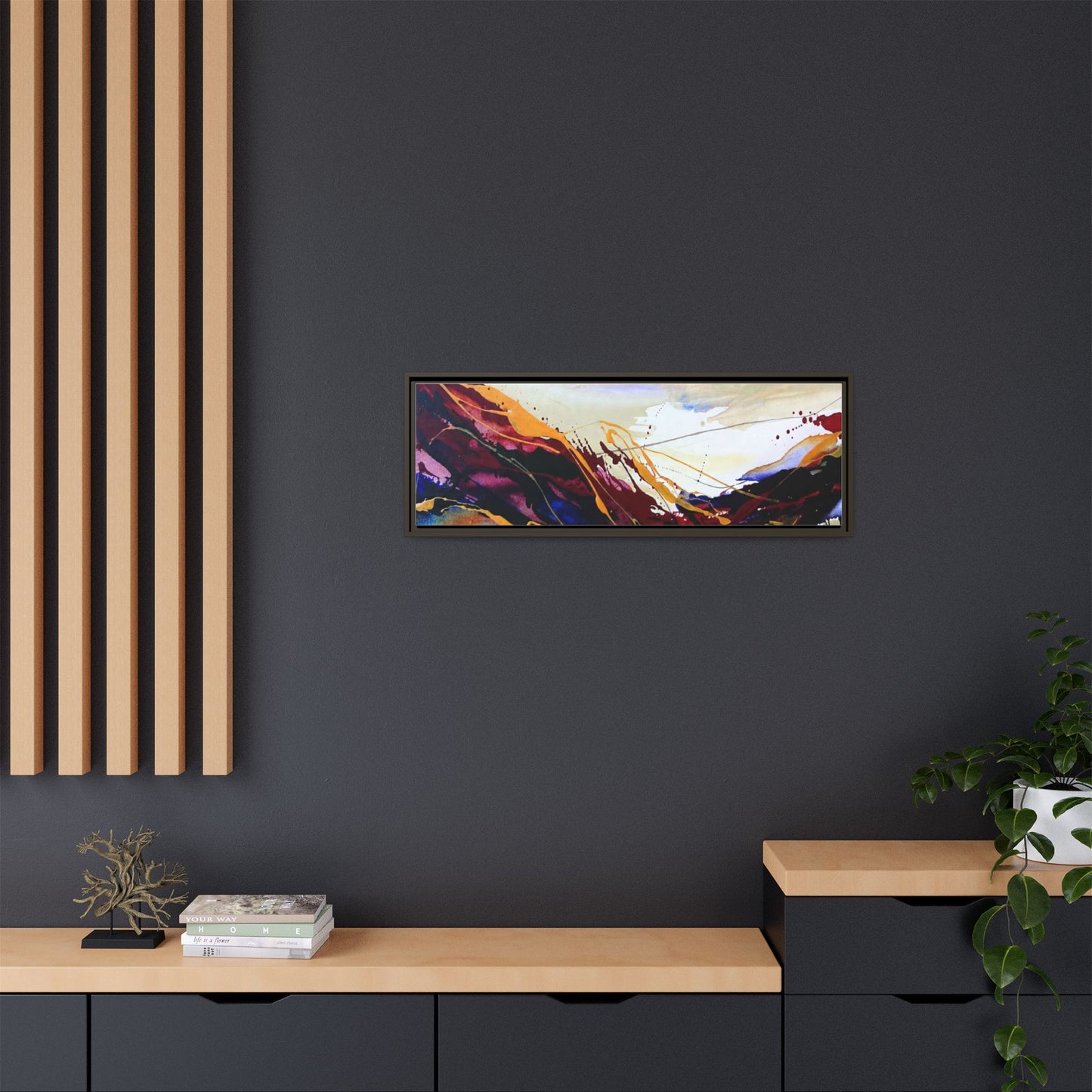 Abstract Flow Matte Canvas Framed Wall Art