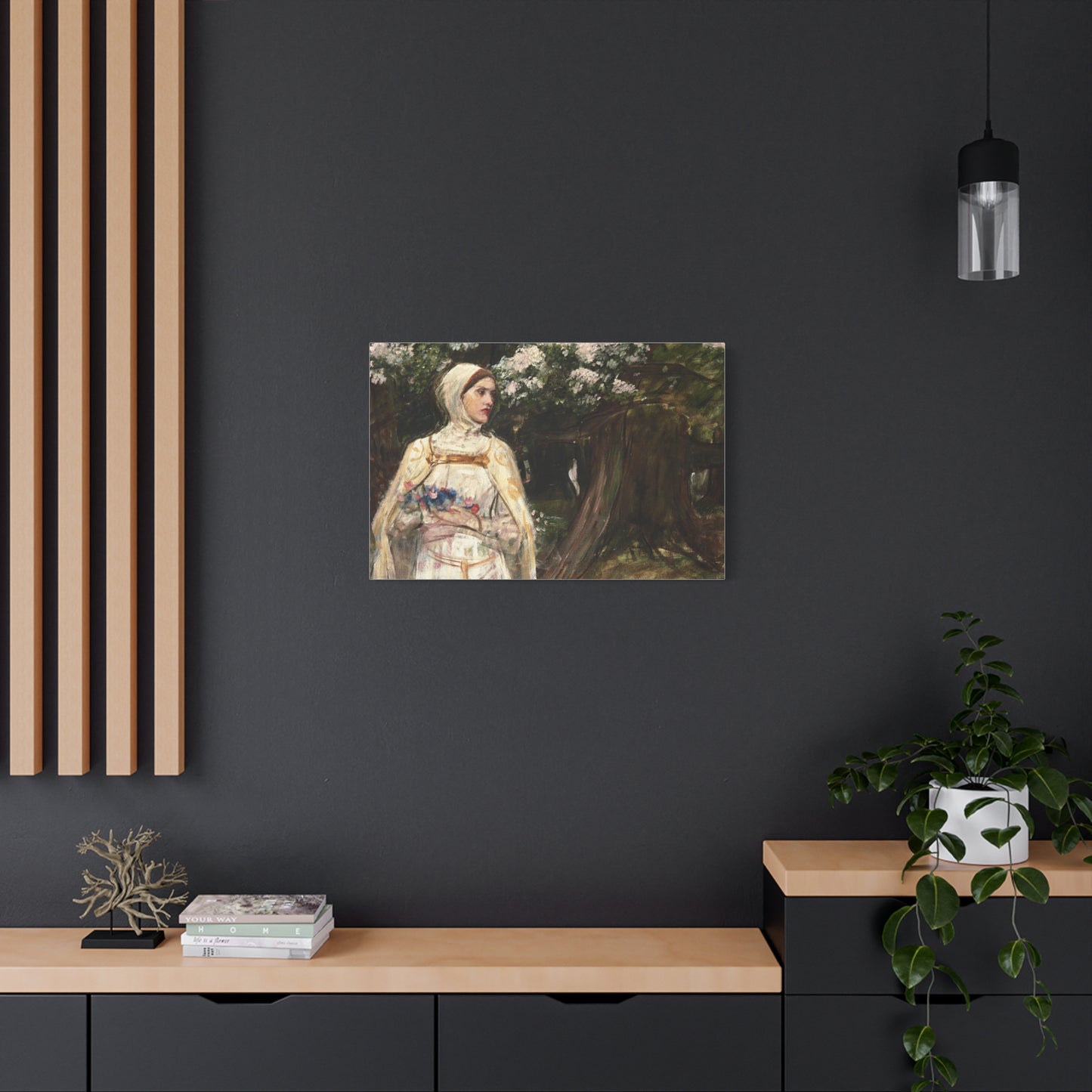 Matilda (formerly called Beatrice) by John William Waterhouse Matte Canvas Wall Art Print