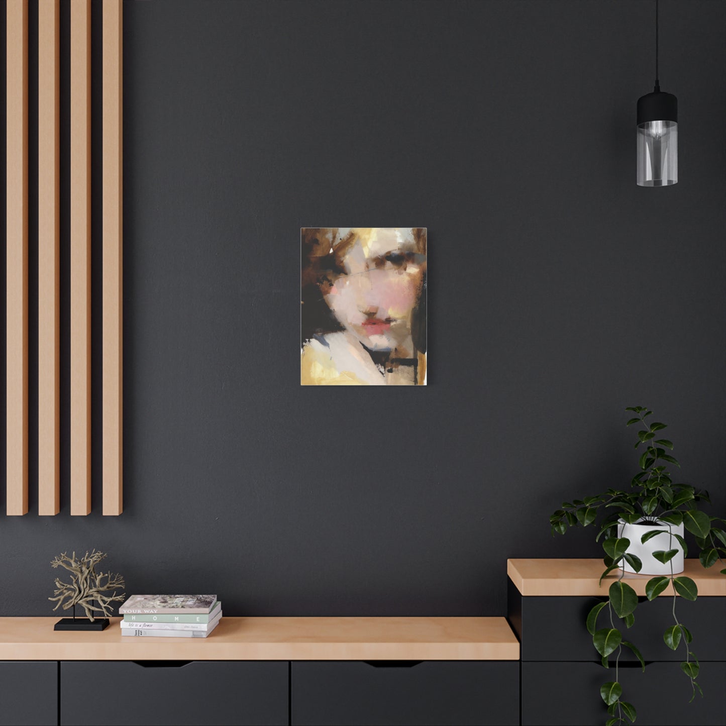 Abstract Portrait Matte Canvas Print — Modern Feminine Wall Art