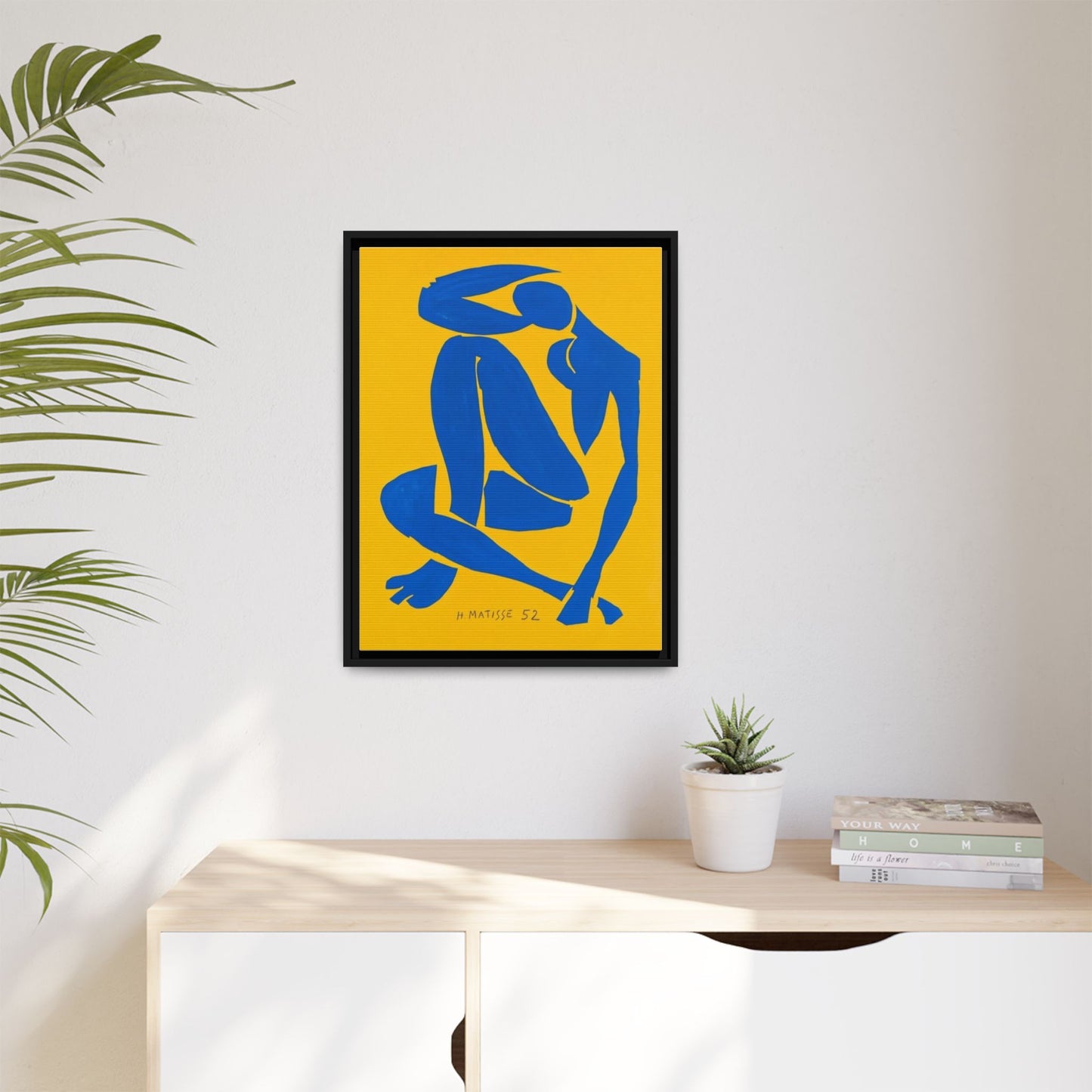 Abstract Blue Nude Matte Canvas Wall Art, Framed