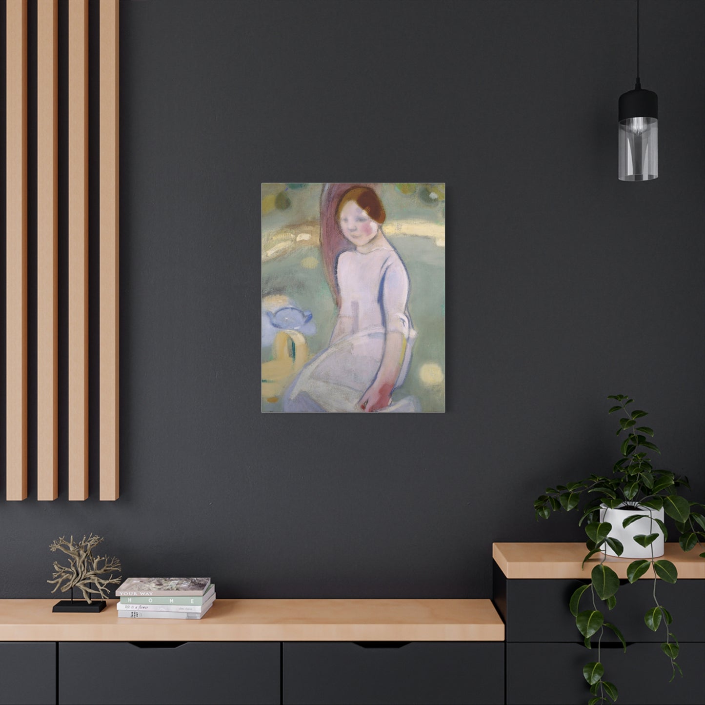 Under the Linden by Helene Schjerfbeck Soft Pastel Portrait Matte Canvas Wall Art Print