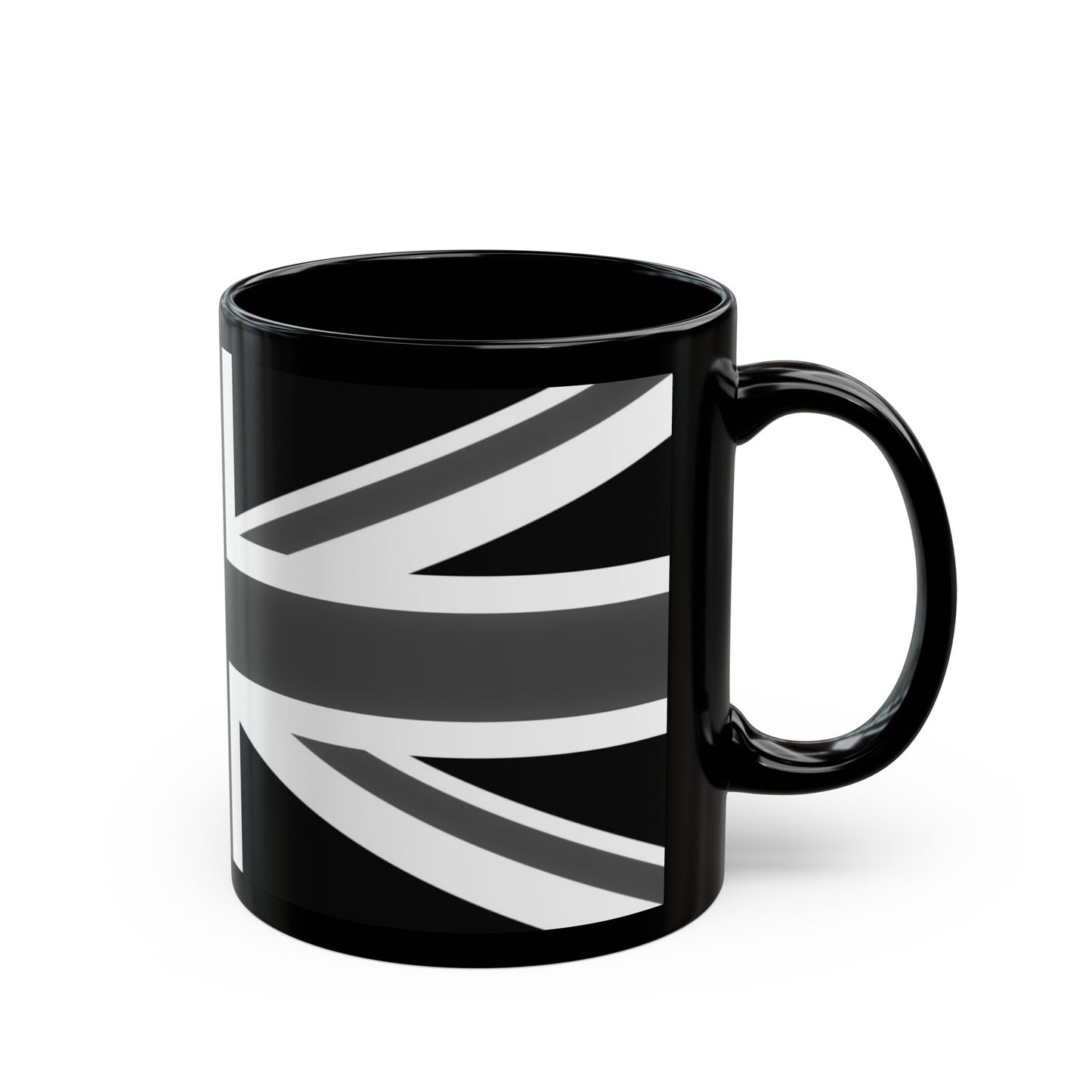 Black Union Jack Mug – Monochrome British Flag Coffee Cup (11oz & 15oz)