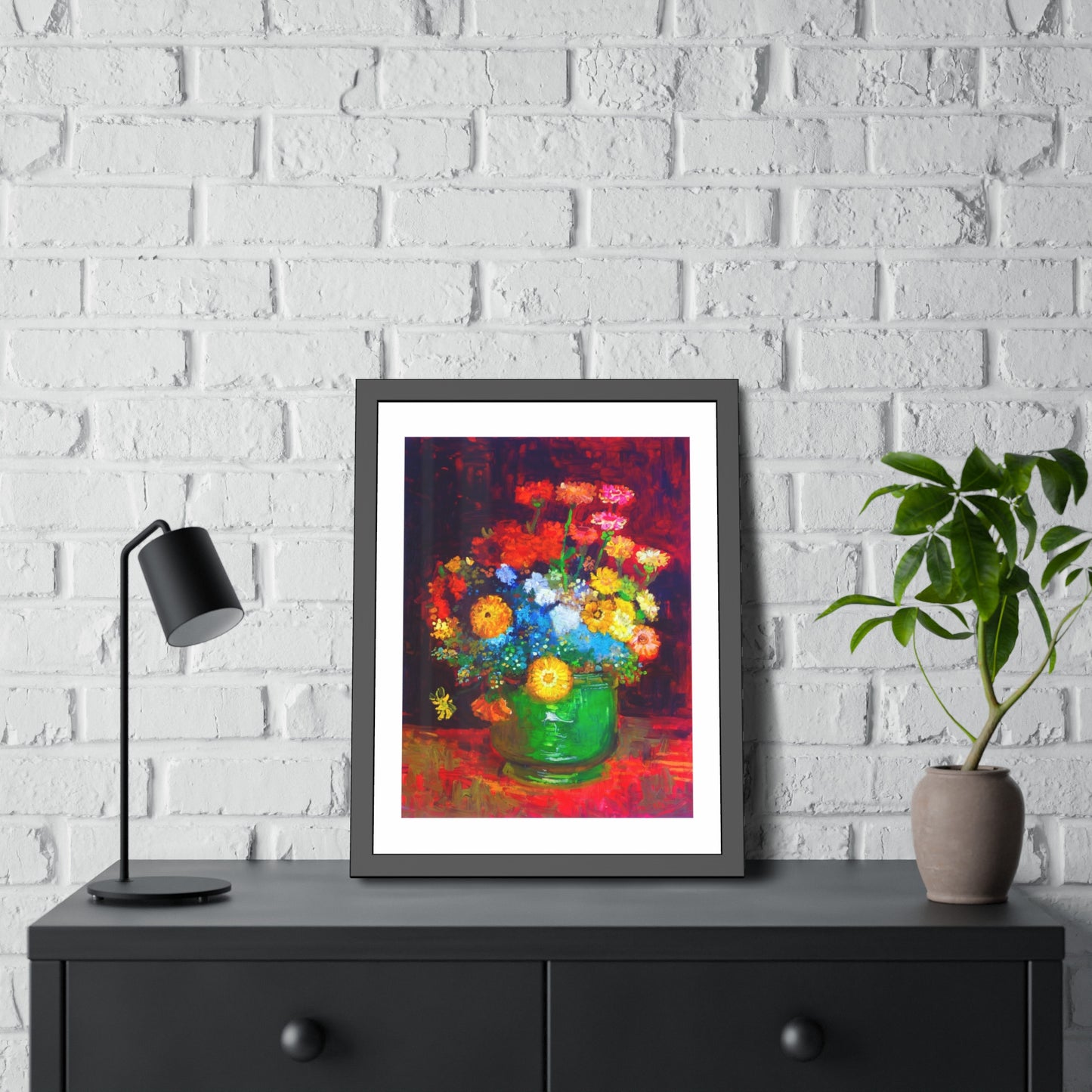 Framed Floral Poster — Colorful Bouquet Art Print