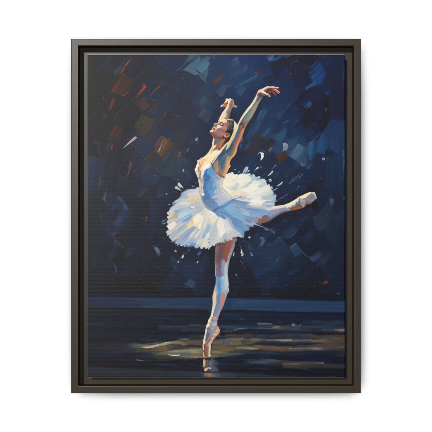 Ballerina Ballet Canvas Print — Framed Matte Wall Art