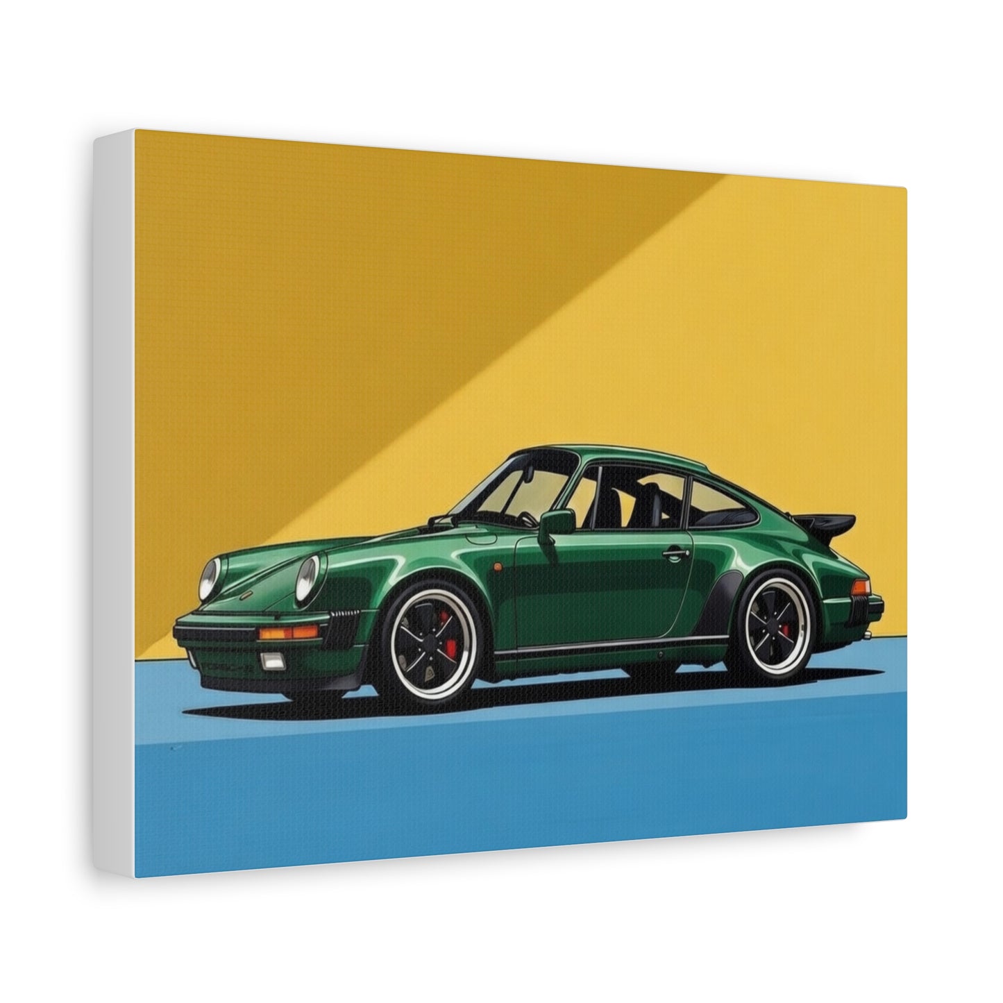 Vintage Green Porsche Art Print - Matte Stretched Canvas