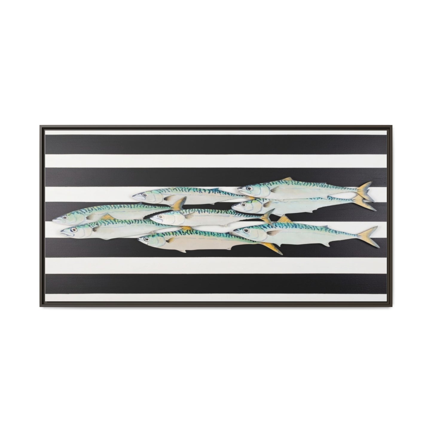 Striped Mackerel Canvas Print — Framed Matte Fish Wall Art