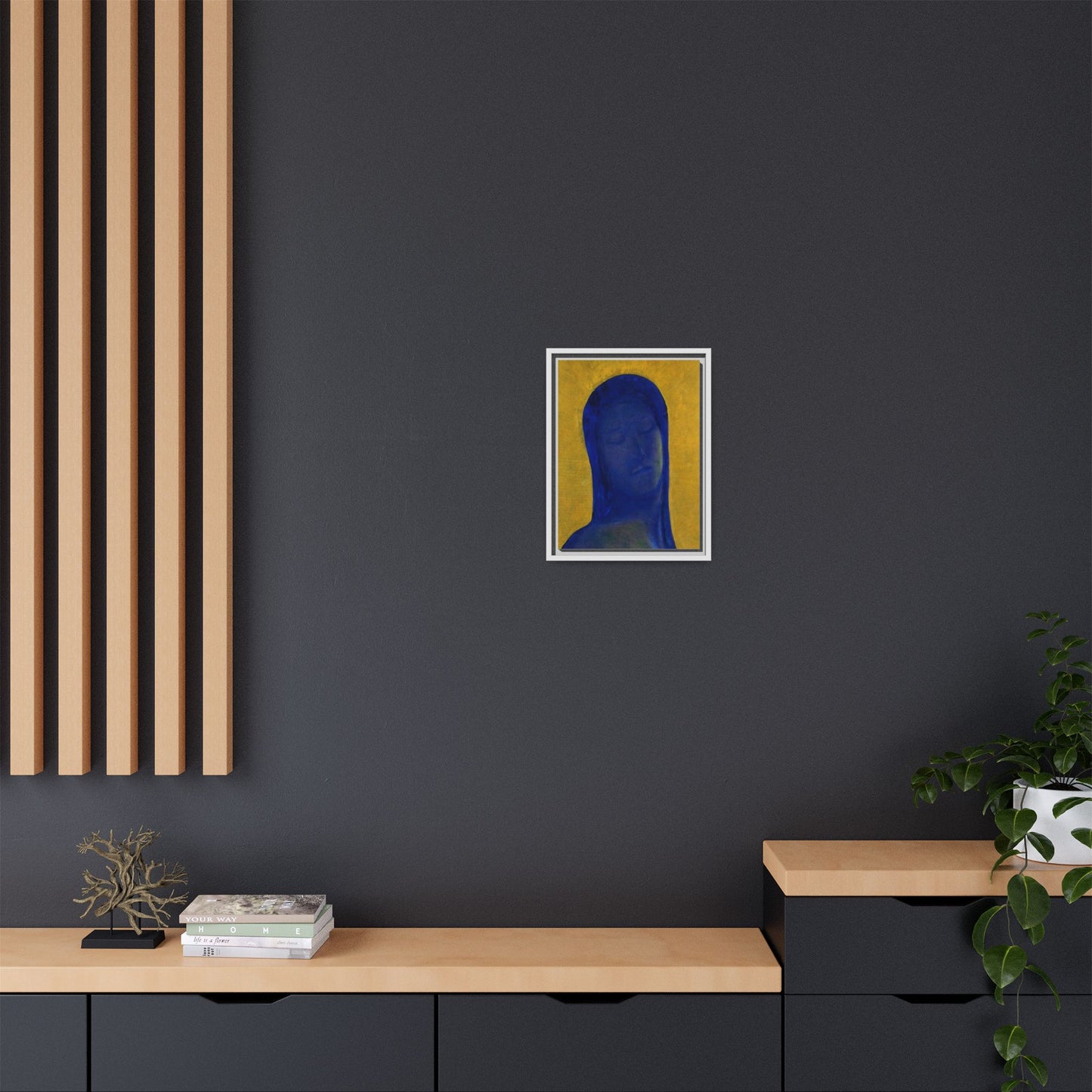 Closed Eyes by Odilon Redon Framed Matte Canvas Wall Art Print