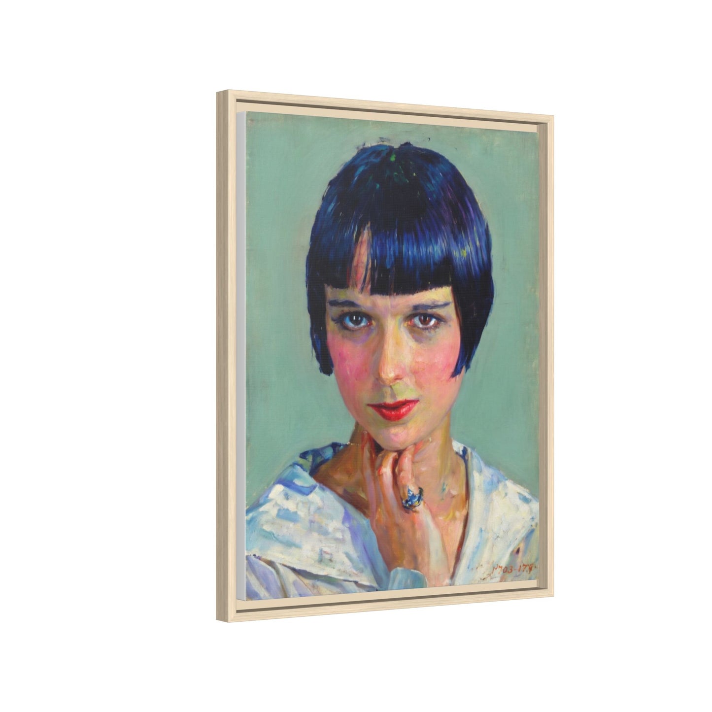 Framed Matte Canvas Portrait Print — Vintage Flapper Woman