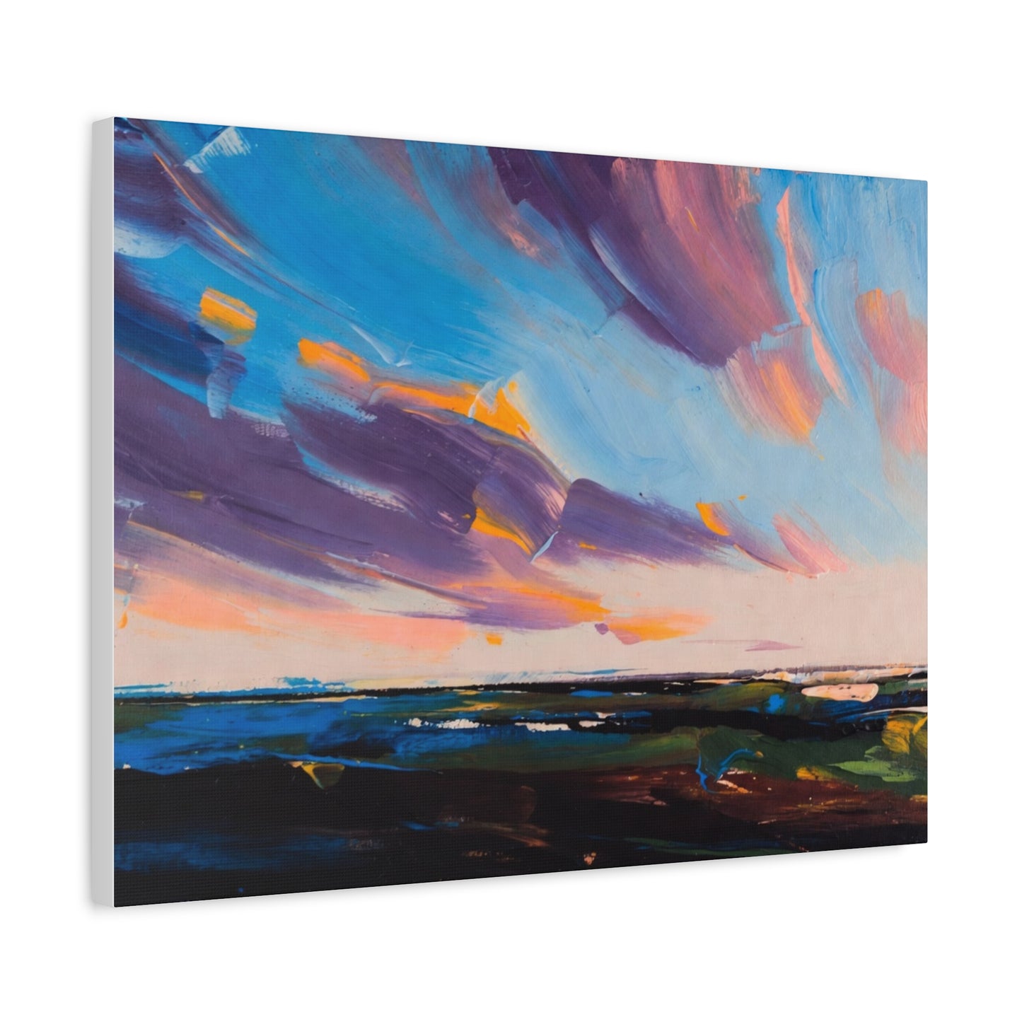 Abstract Coastal Sunset Canvas Print — Matte Stretched Wall Art
