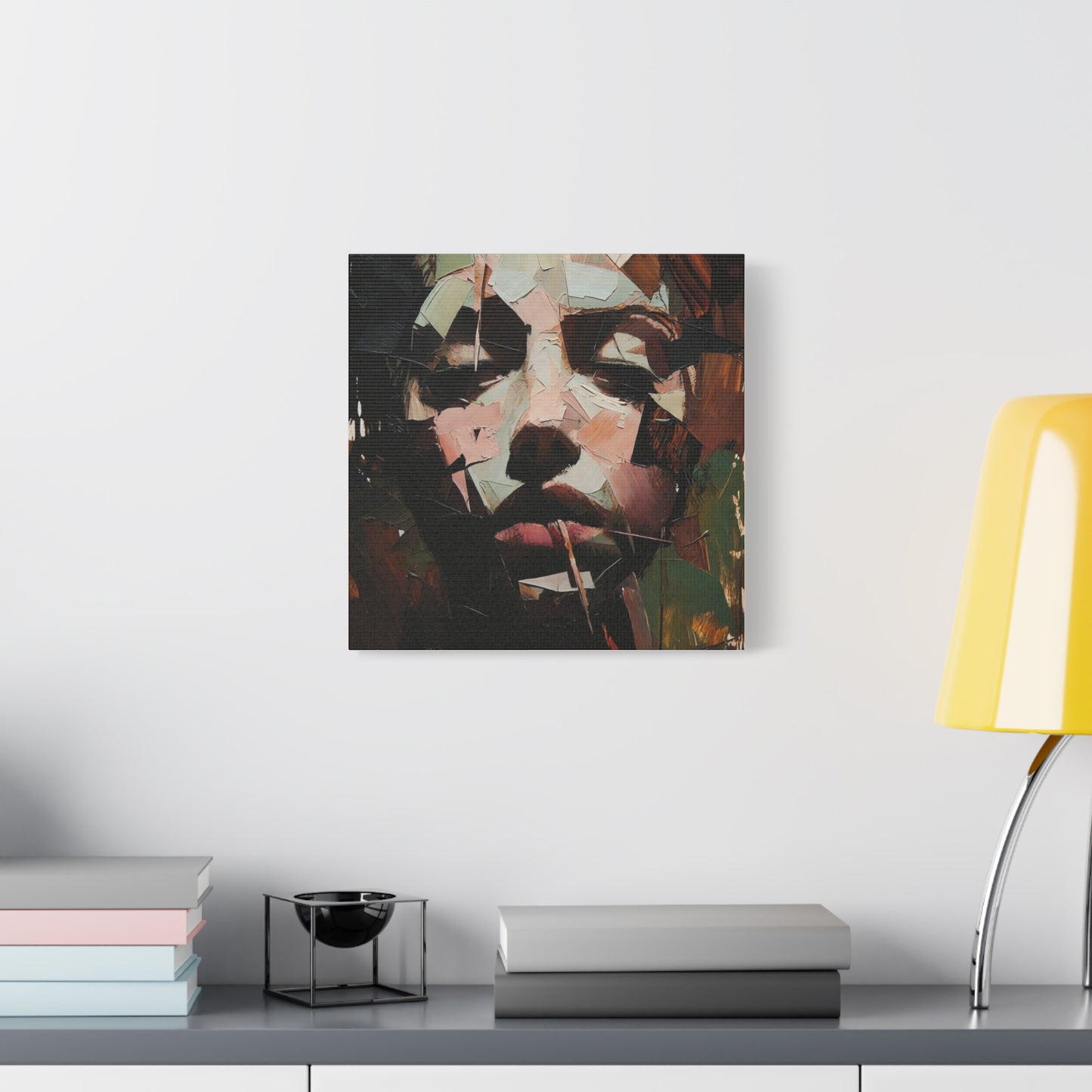 Abstract Portrait Matte Stretched Canvas (1.25") — Contemporary Textured Face Art