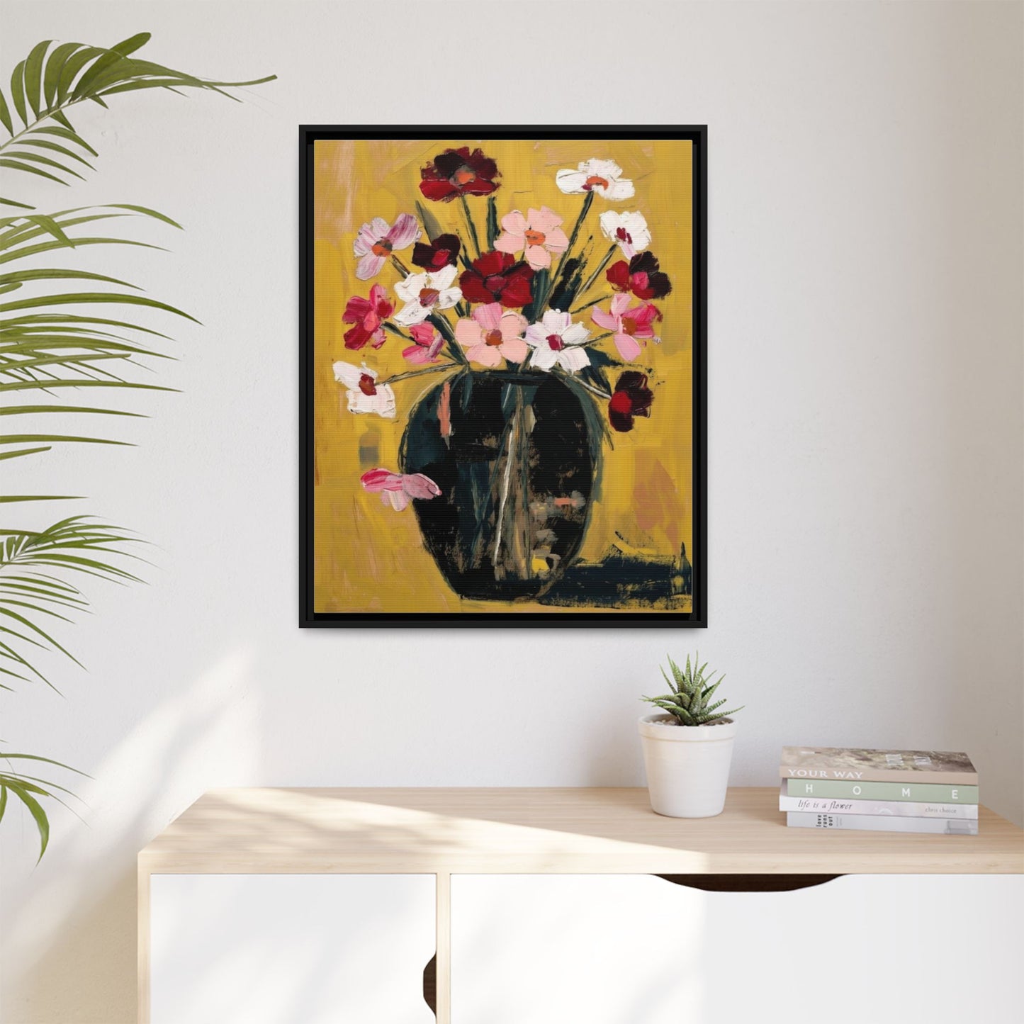 Framed Matte Canvas Floral Still Life Wall Art