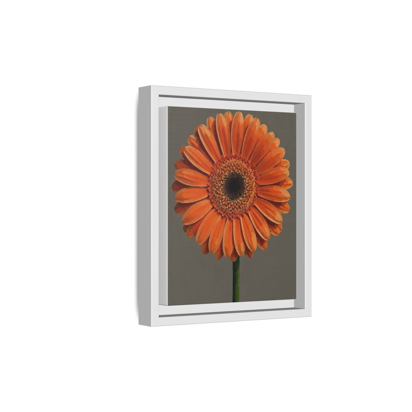 Orange Gerbera Daisy Matte Canvas Print (Framed)