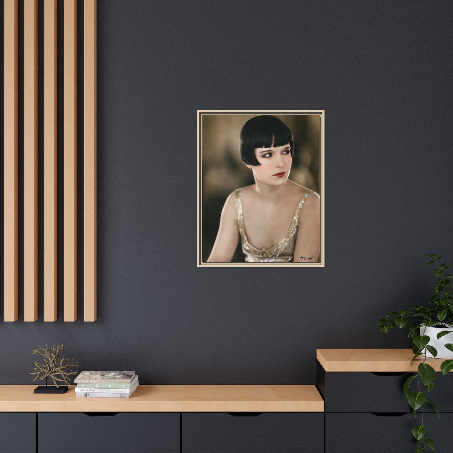 Vintage Louise Brooks Portrait Matte Canvas Framed Wall Art