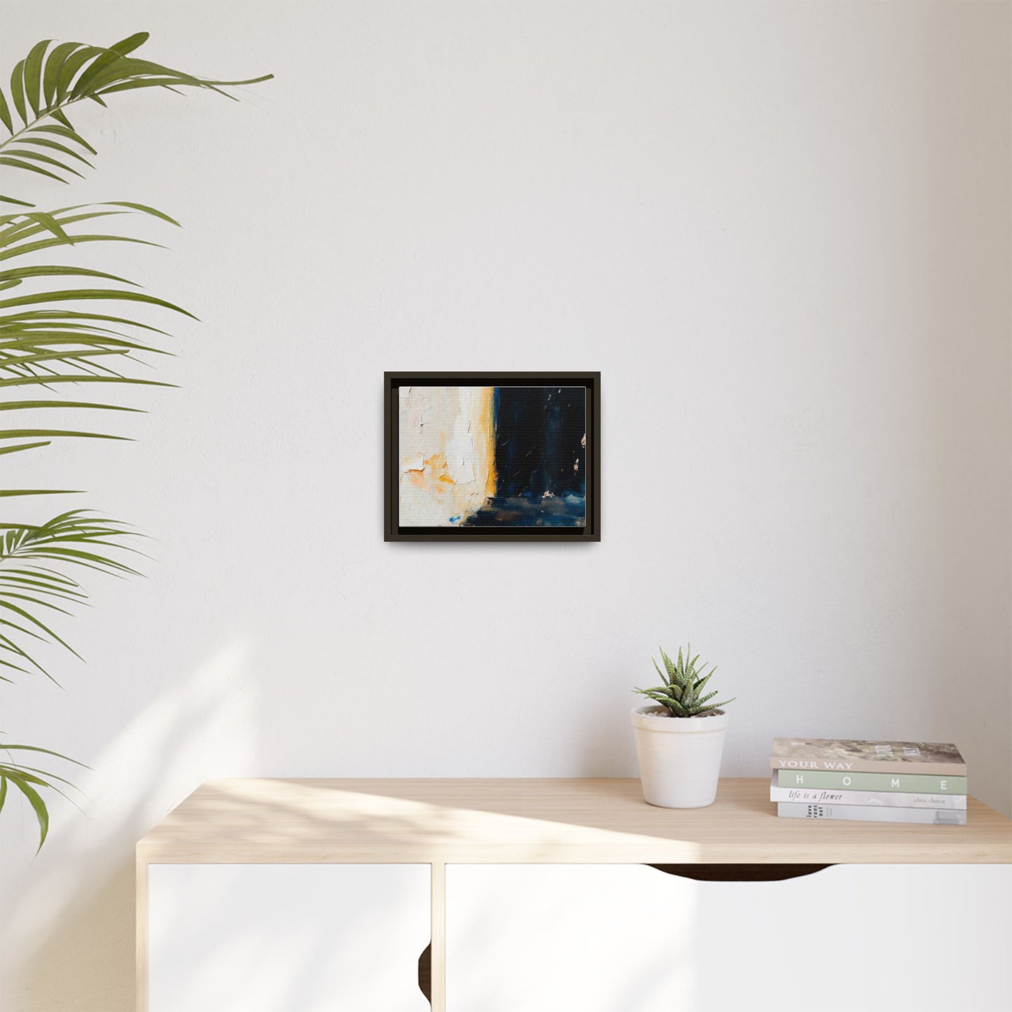 Abstract Coastal Texture Framed Canvas Art — Matte Multi-Color Wall Print