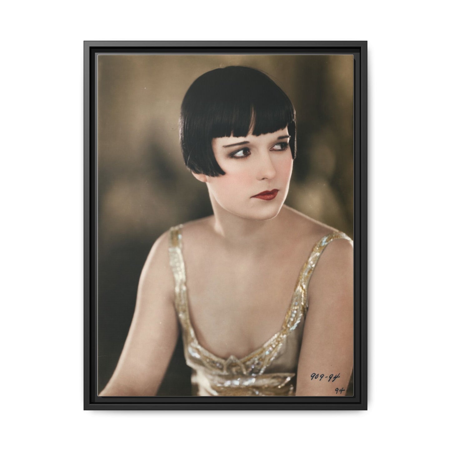 Vintage Louise Brooks Portrait Matte Canvas Framed Wall Art