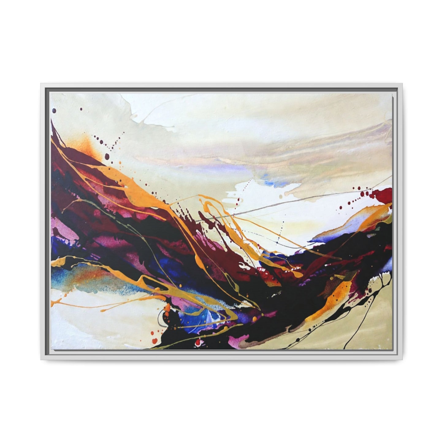 Abstract Flow Matte Canvas Framed Wall Art
