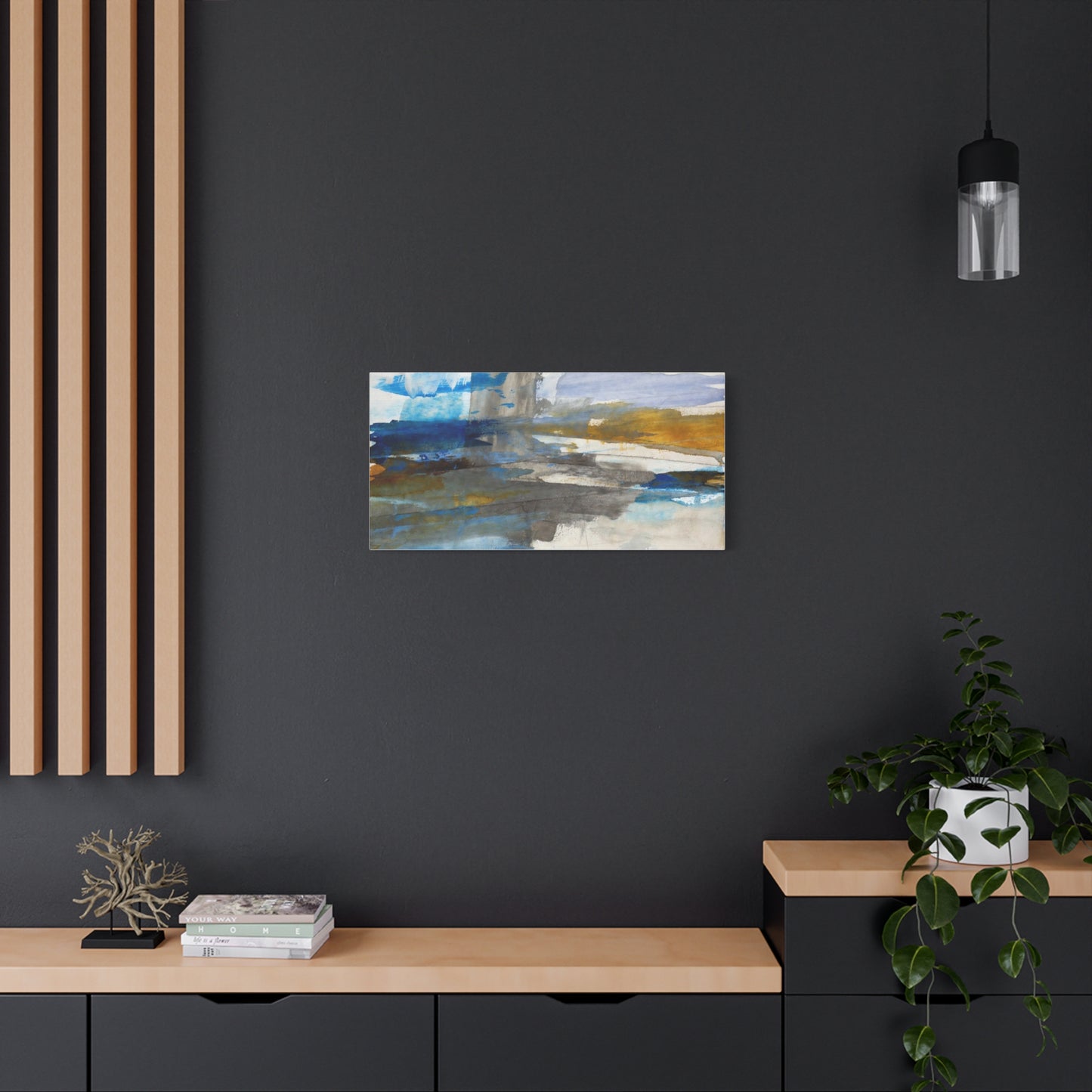 Abstract Coastal Blue Matte Canvas Print — Stretched 1.25" Wall Art