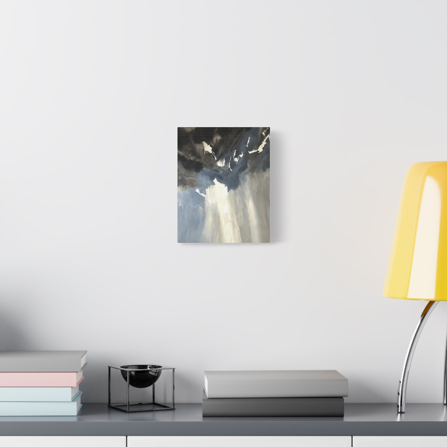 Abstract Storm Canvas Print — Dramatic Blue & Gray Matte Wall Art