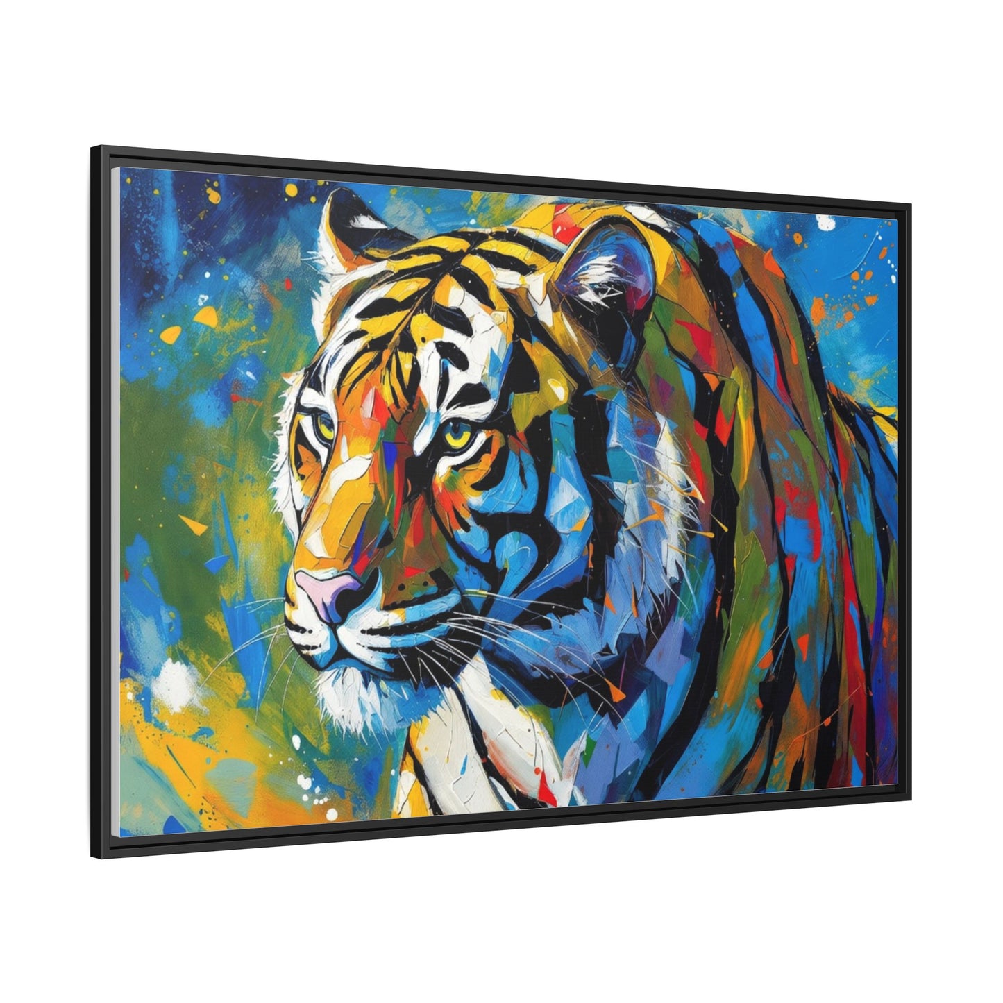 Colorful Tiger Matte Canvas Framed Art — Vibrant Wildlife Wall Decor
