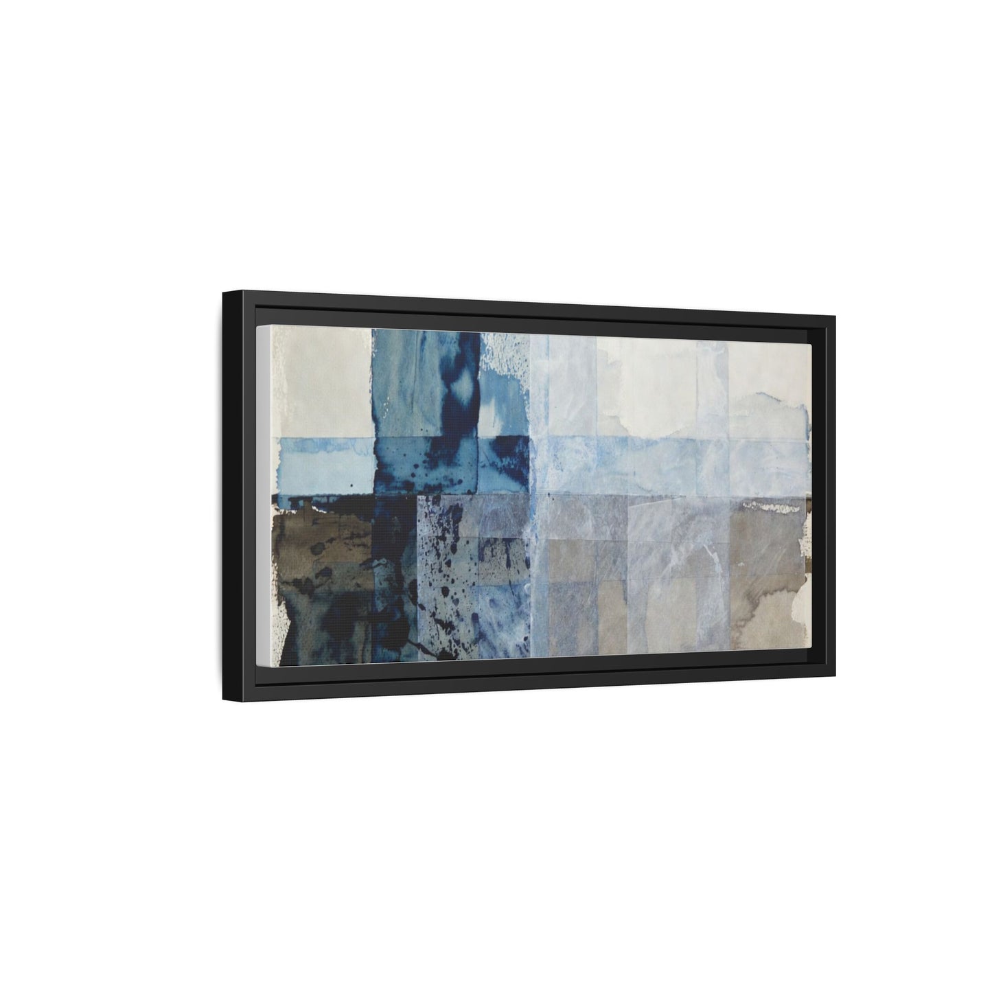Abstract Coastal Blue Framed Canvas Art