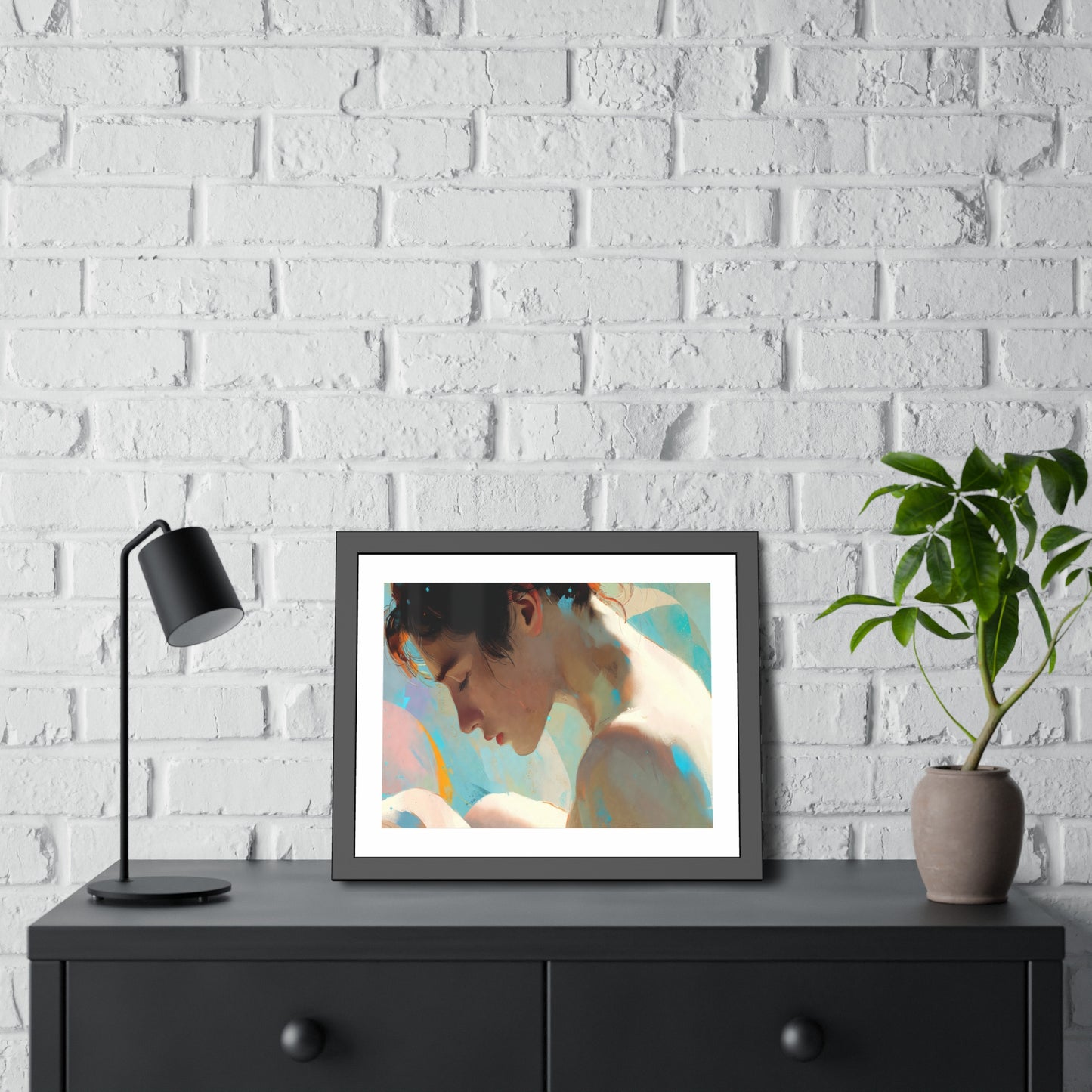 Framed Art Poster — Serene Portrait Print for Home Decor