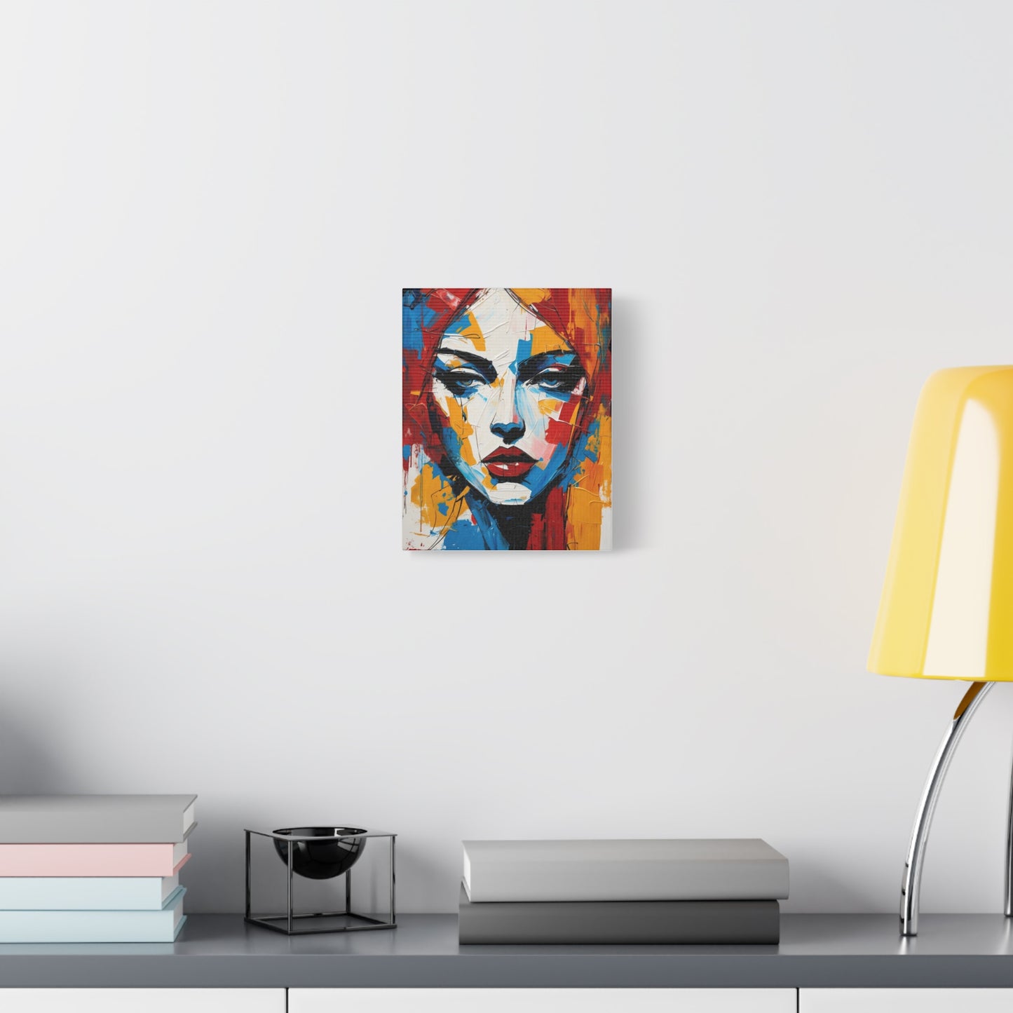 Abstract Portrait Canvas Print — Colorful Modern Woman Wall Art