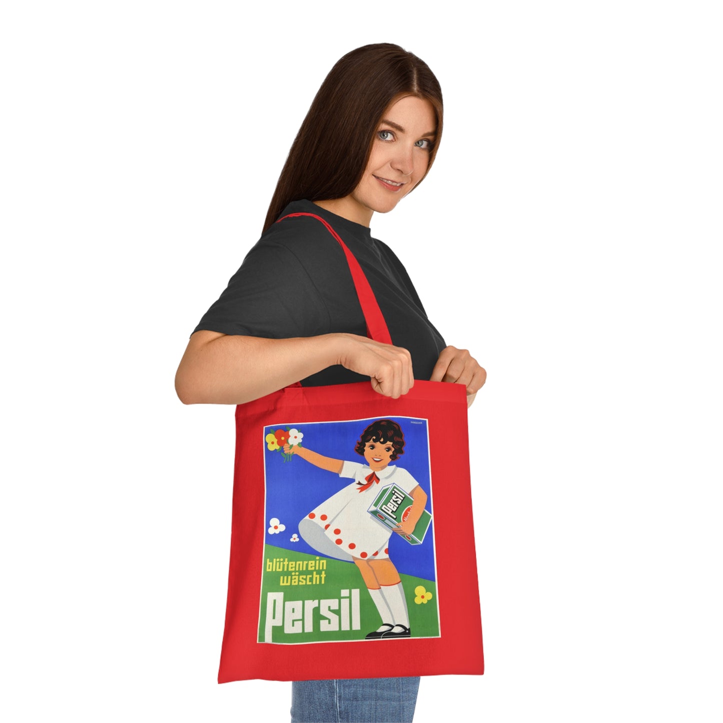 Persil Vintage Ad Tote Bag — Retro Flower Girl Laundry Graphic Cotton Tote