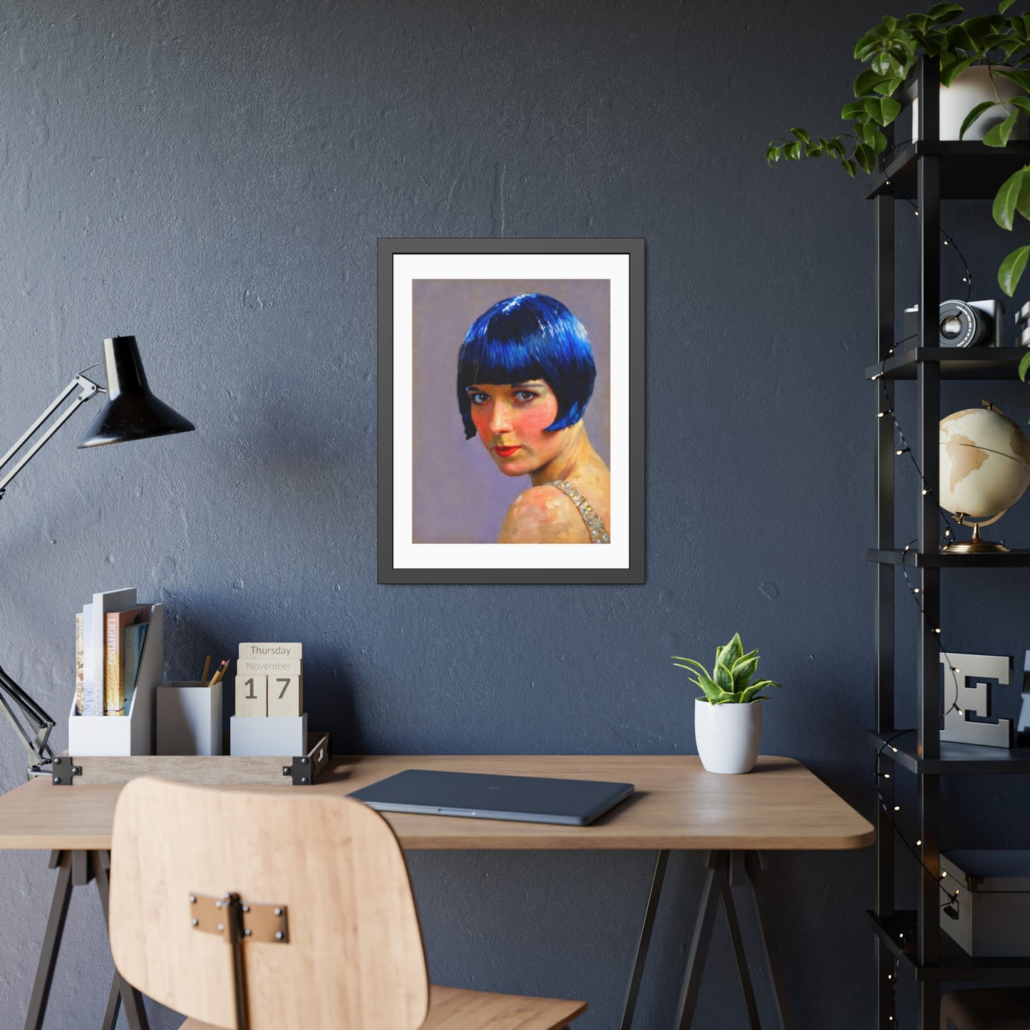 Blue Bob Portrait Framed Poster