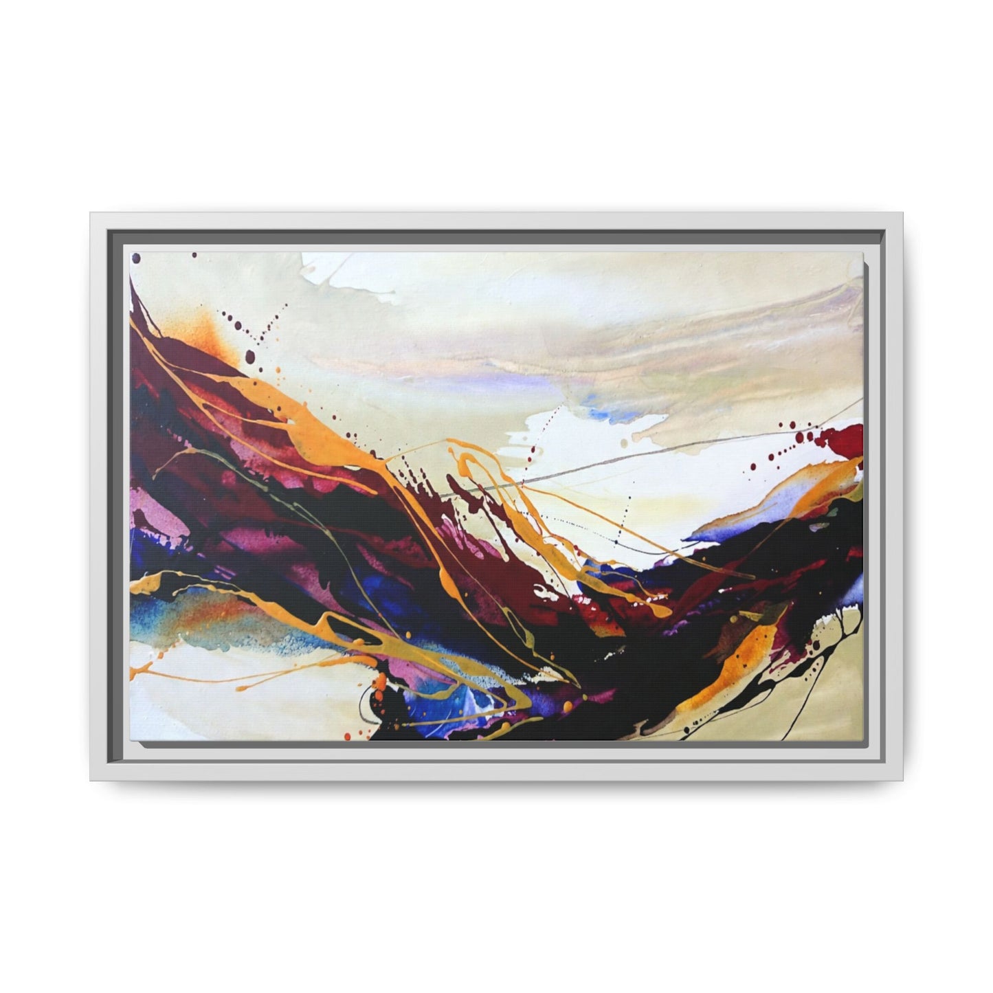 Abstract Flow Matte Canvas Framed Wall Art