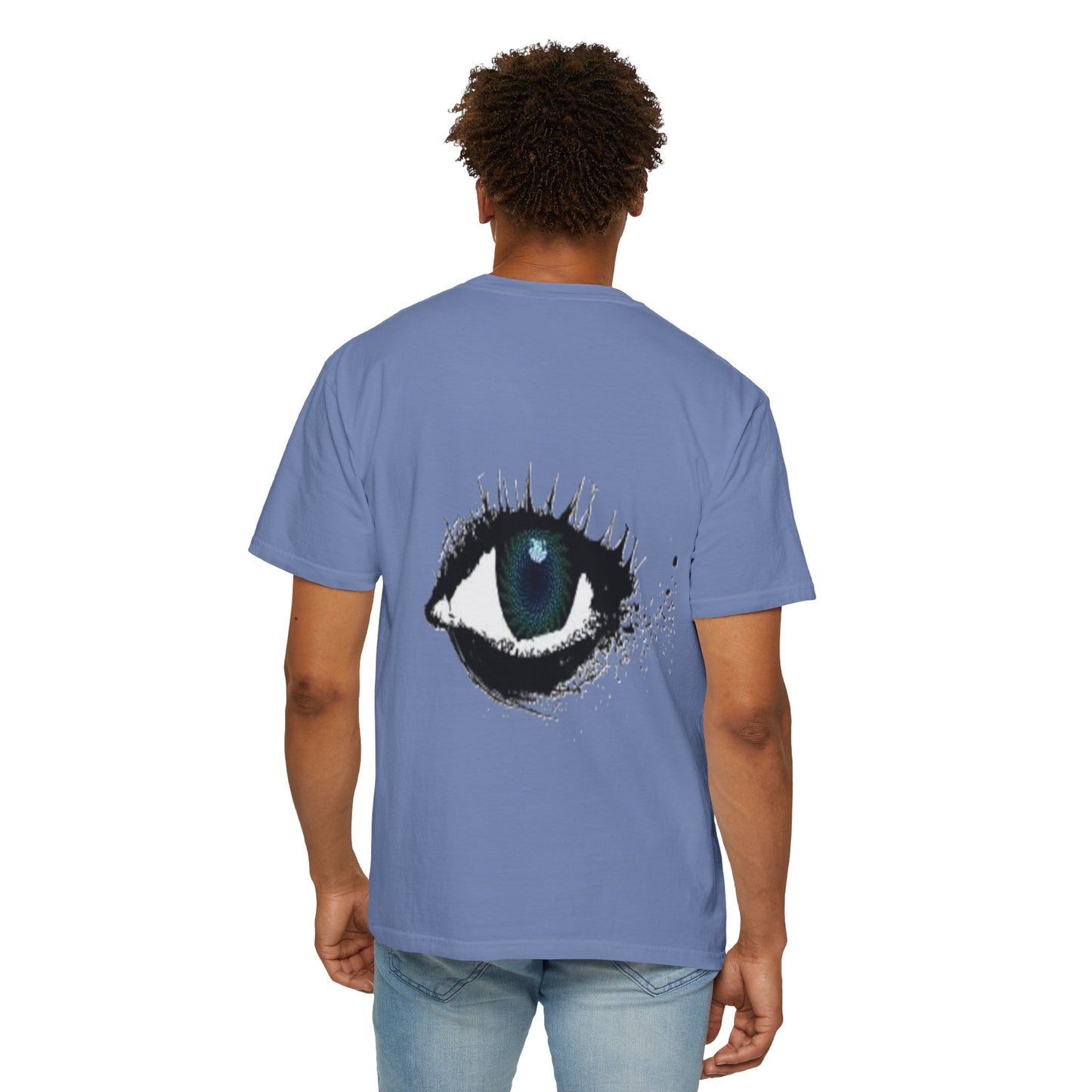 Eye Graphic T-Shirt — Blue Iris Grunge Art Tee